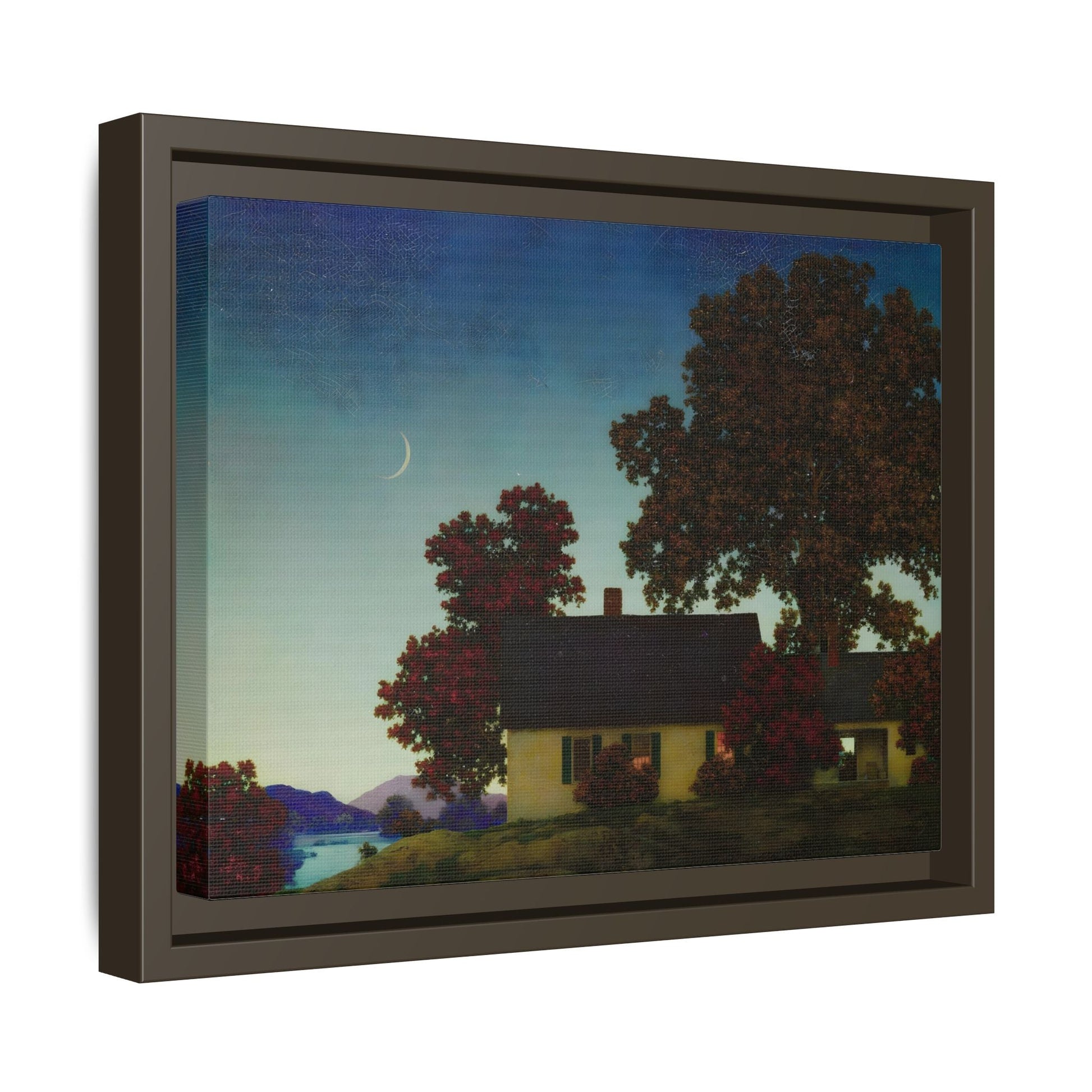 New Moon Parrish Landscape Framed Canvas Wall Art Print - YesArtYes