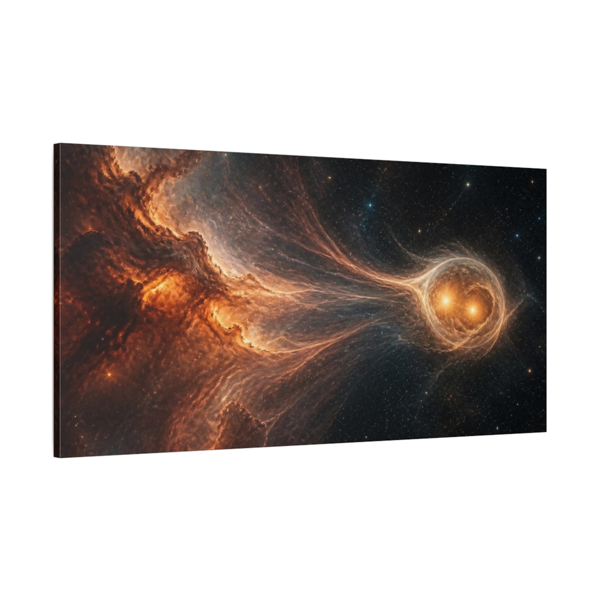 Side Mockup 2. Newborn Stars In Cocoon shown as canvas print