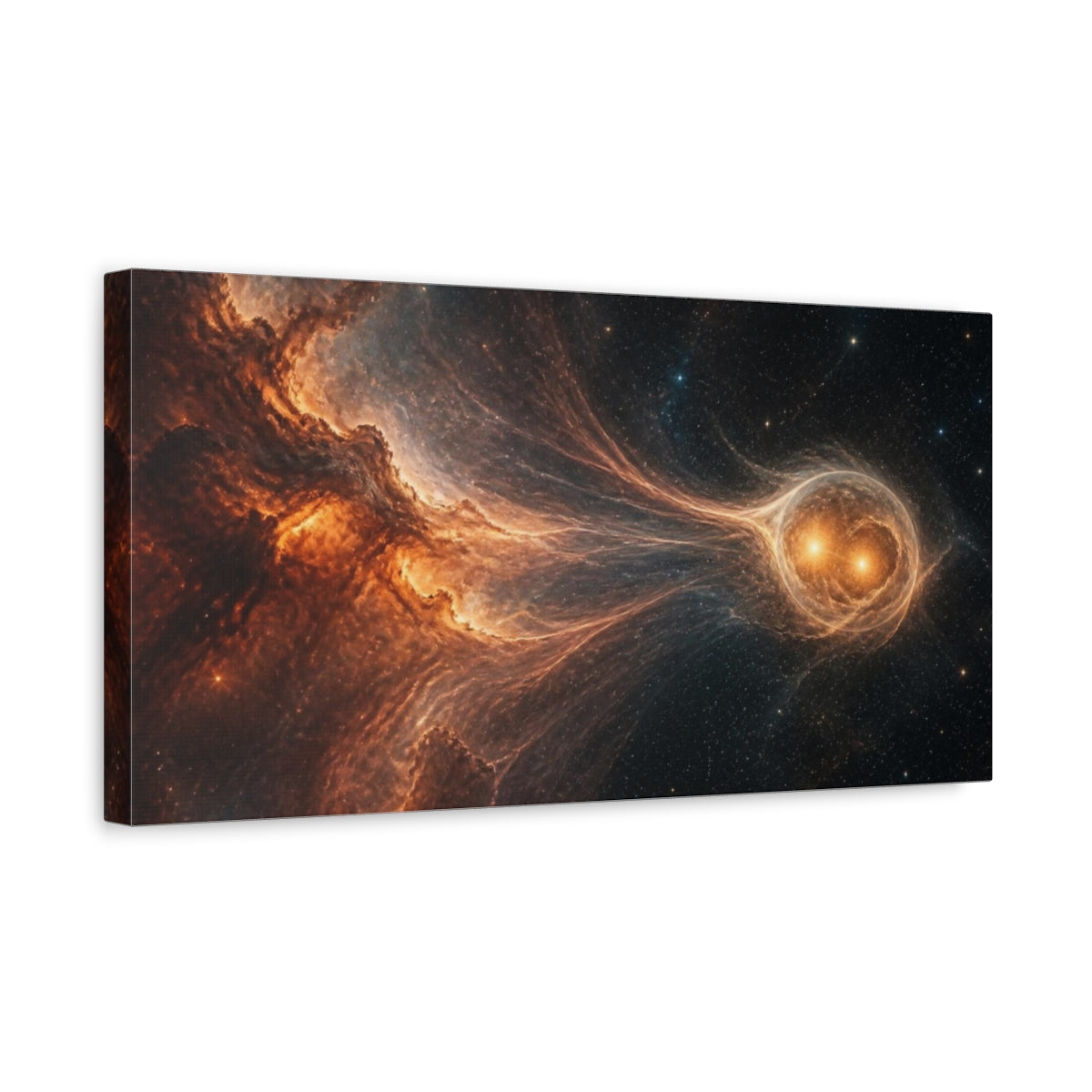 Side Mockup 3. Newborn Stars In Cocoon shown as canvas print