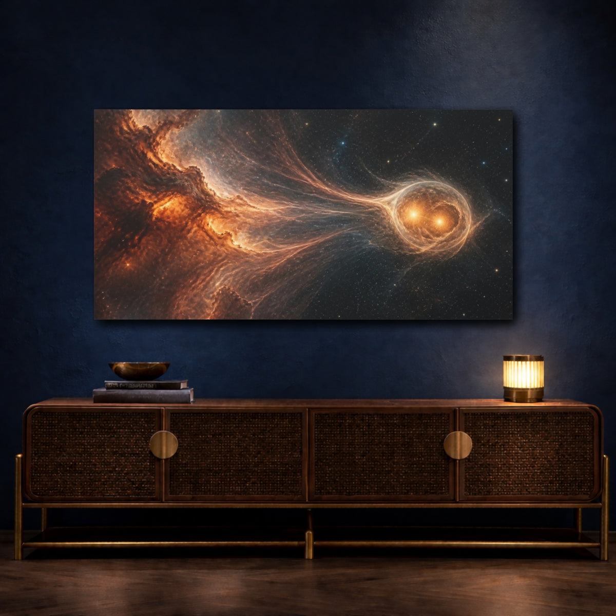 Mockup 4. Newborn Stars In Cocoon shown as canvas print