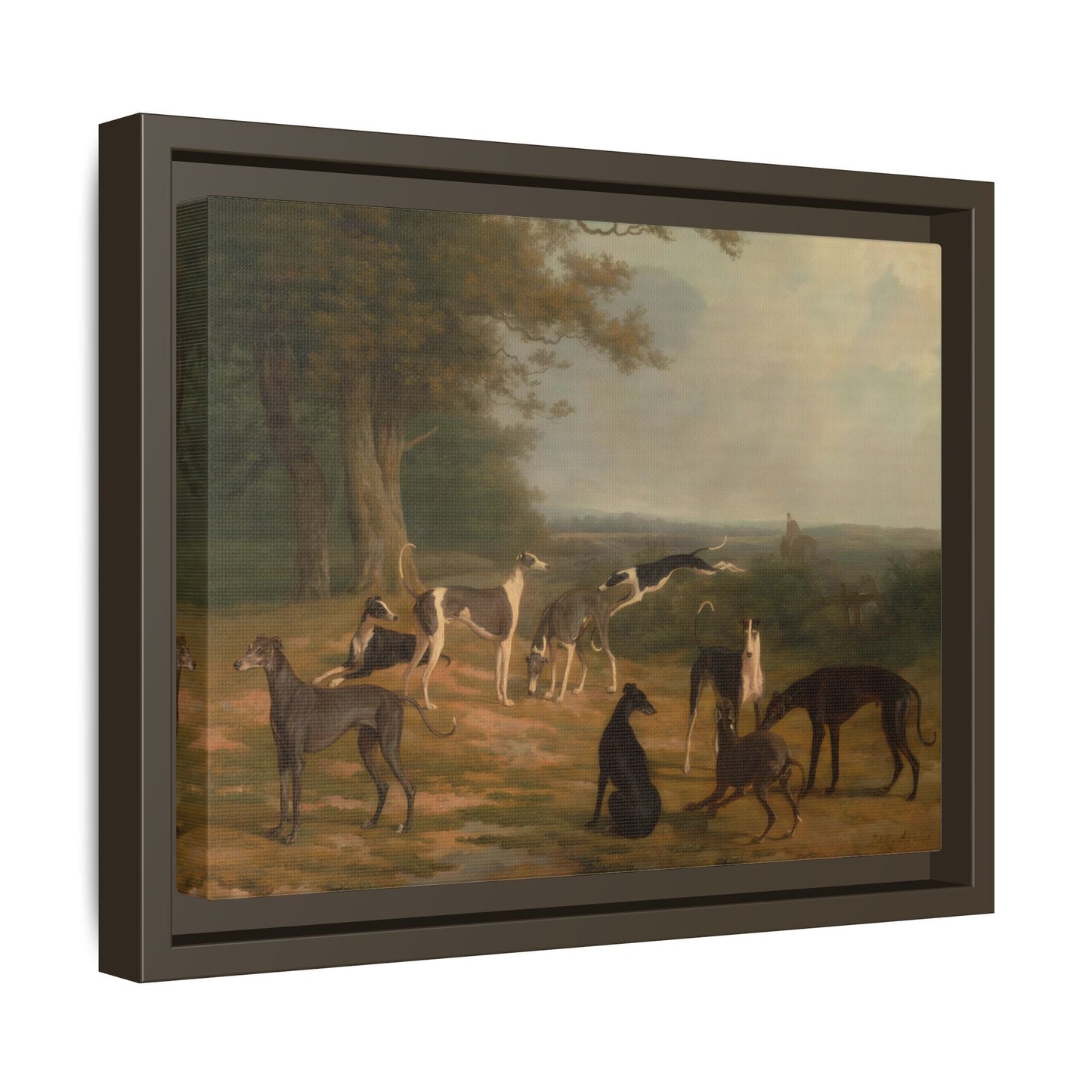 Nine Greyhounds Dog Canvas Print - Framed Dogs Wall Art by Jacques Laurent Agasse