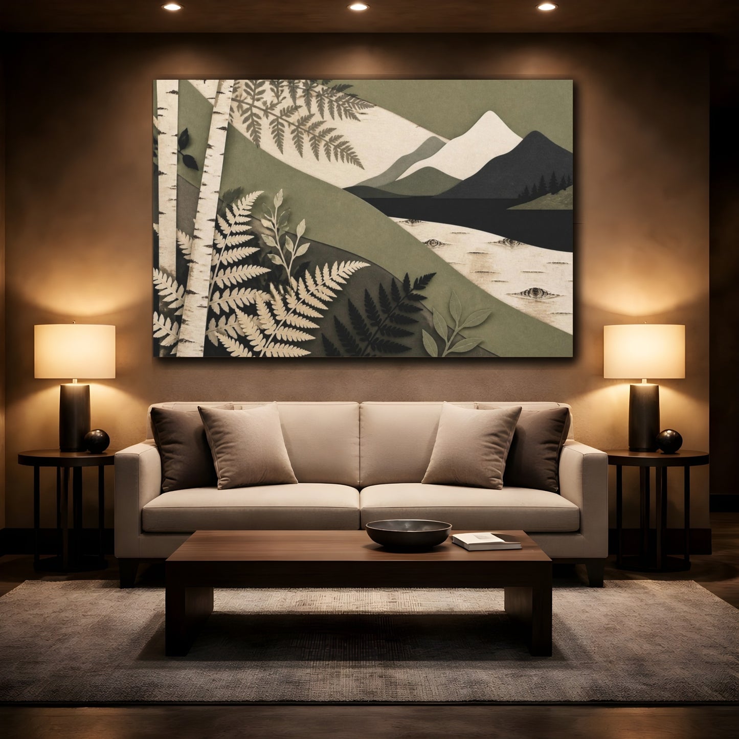 Mockup 2. Nordic Birch And Fern shown as canvas print