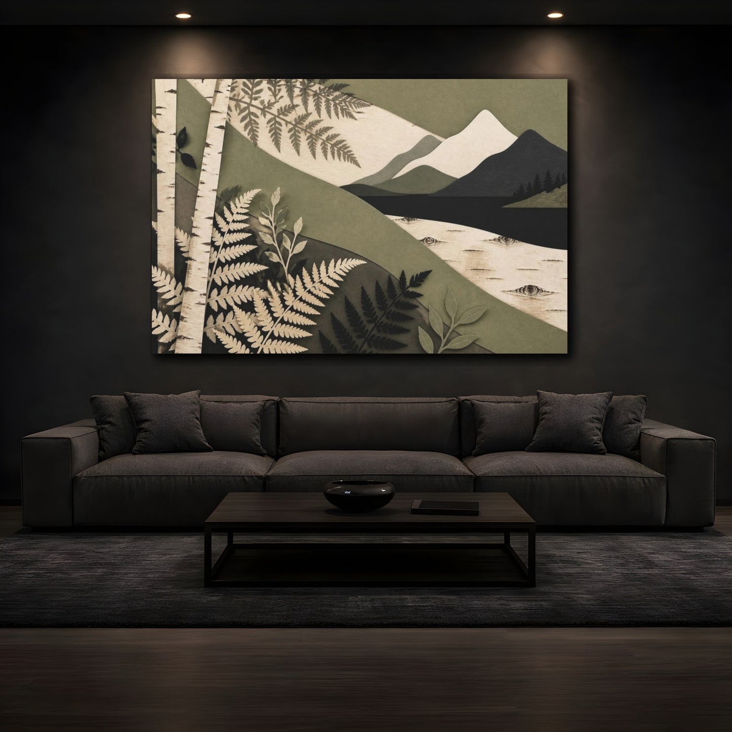 Mockup 3. Nordic Birch And Fern shown as canvas print