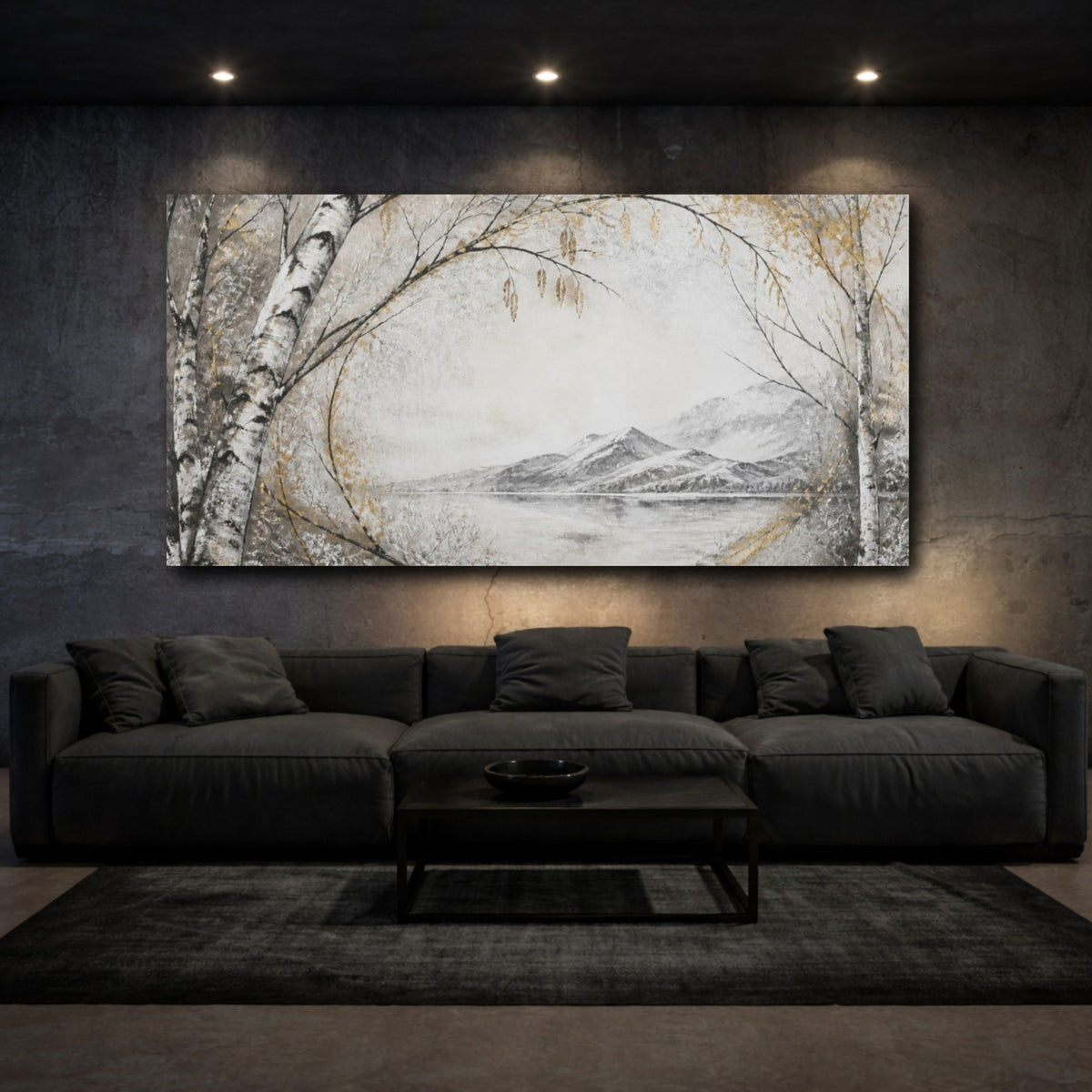 Mockup 3. Nordic Birch Lake shown as canvas print