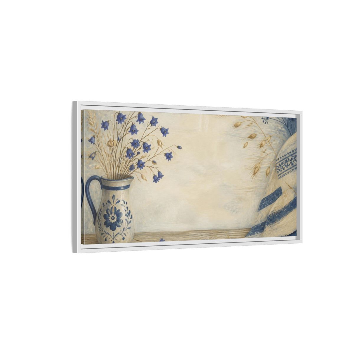 Side Mockup 1. Nordic Ceramic Jug shown as framed canvas print
