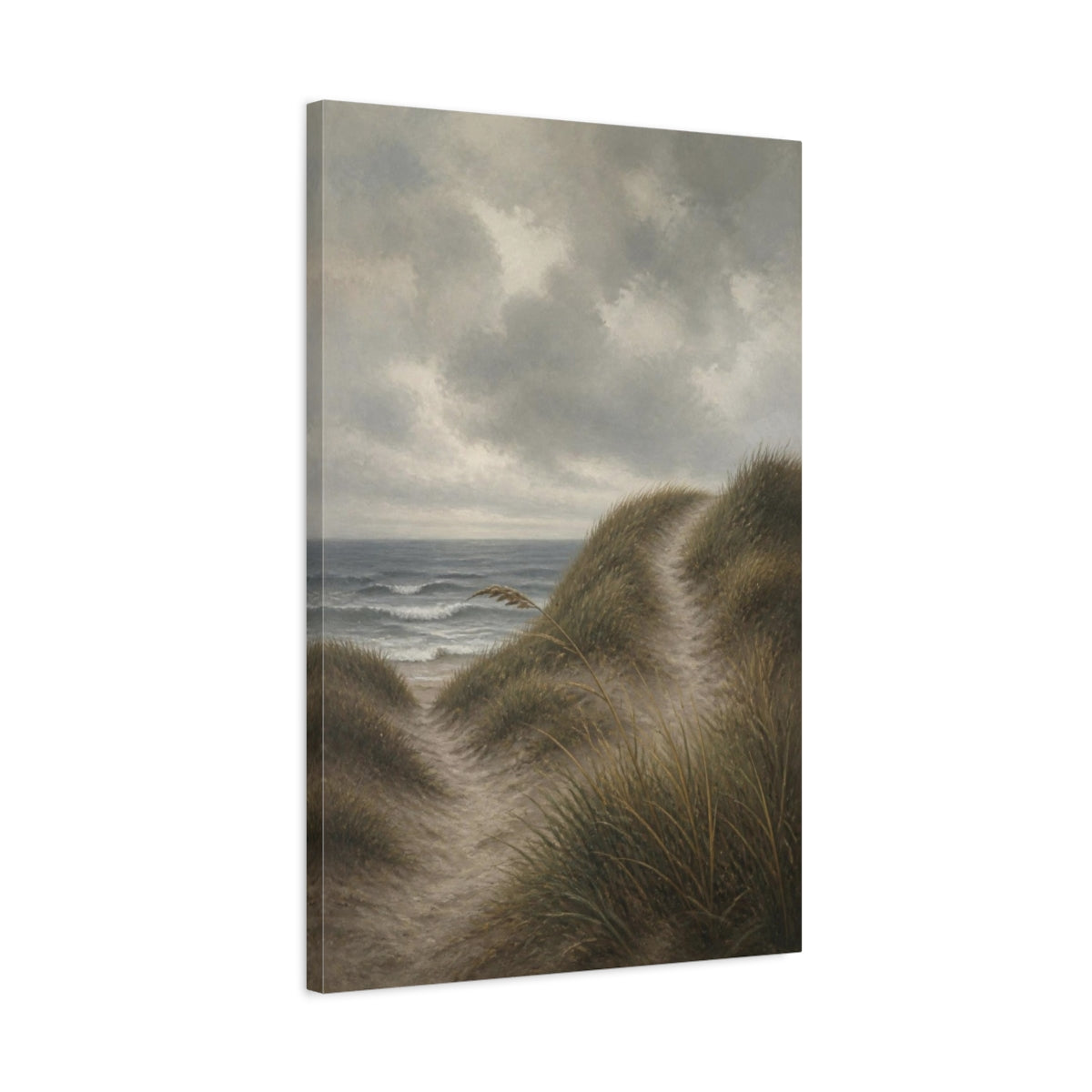 Side Mockup 2. Nordic Dune Path shown as canvas print
