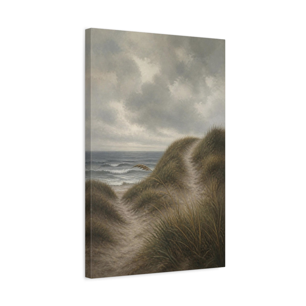 Side Mockup 3. Nordic Dune Path shown as canvas print