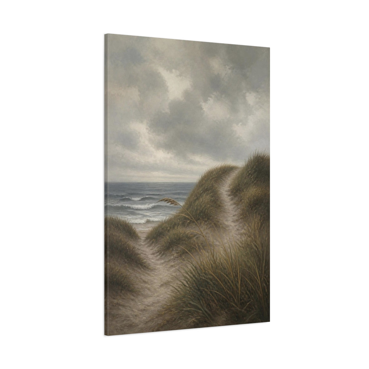 Side Mockup 1. Nordic Dune Path shown as canvas print
