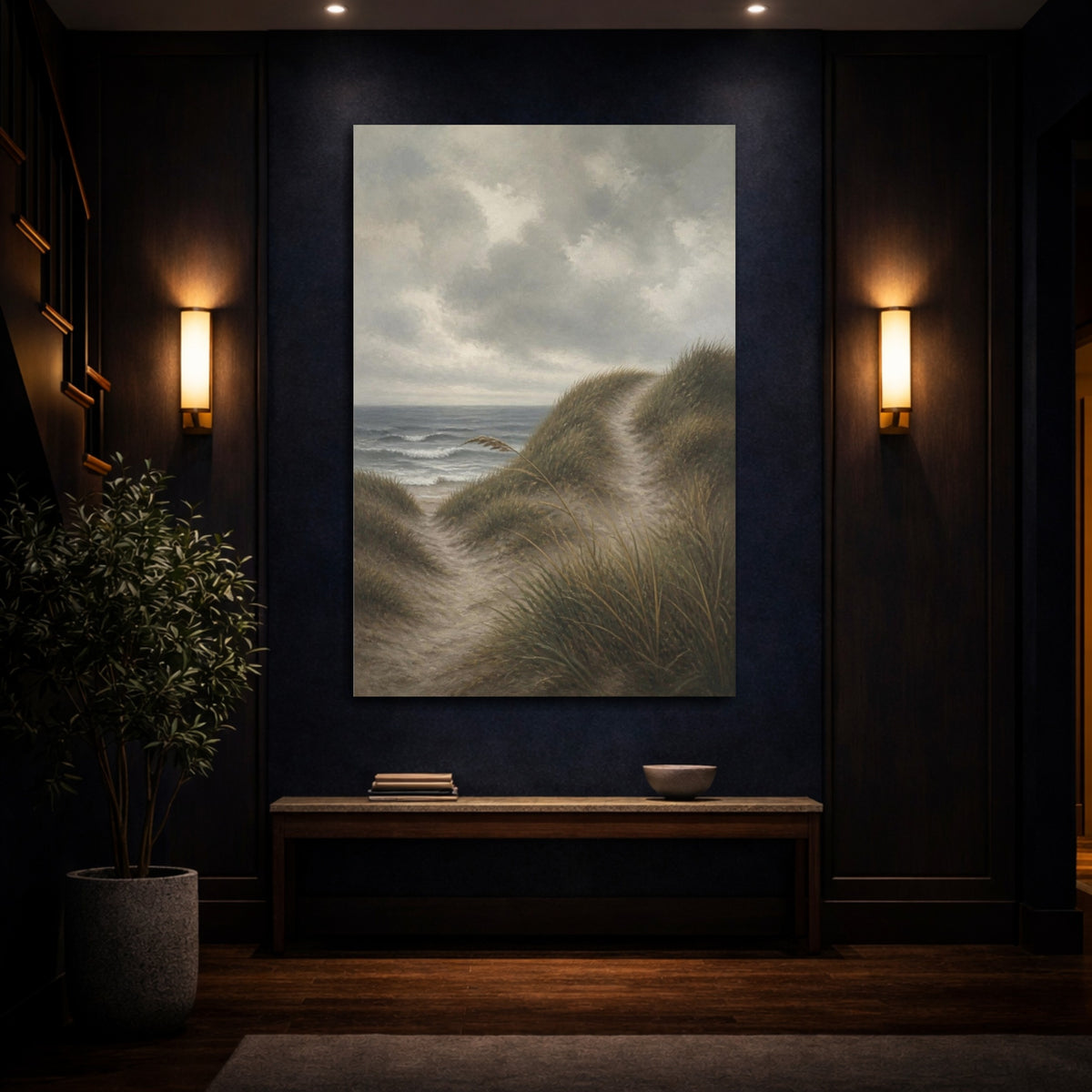 Mockup 4. Nordic Dune Path shown as canvas print