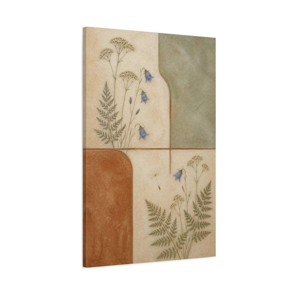 Main Mockup. Nordic Harebell Study shown as canvas print