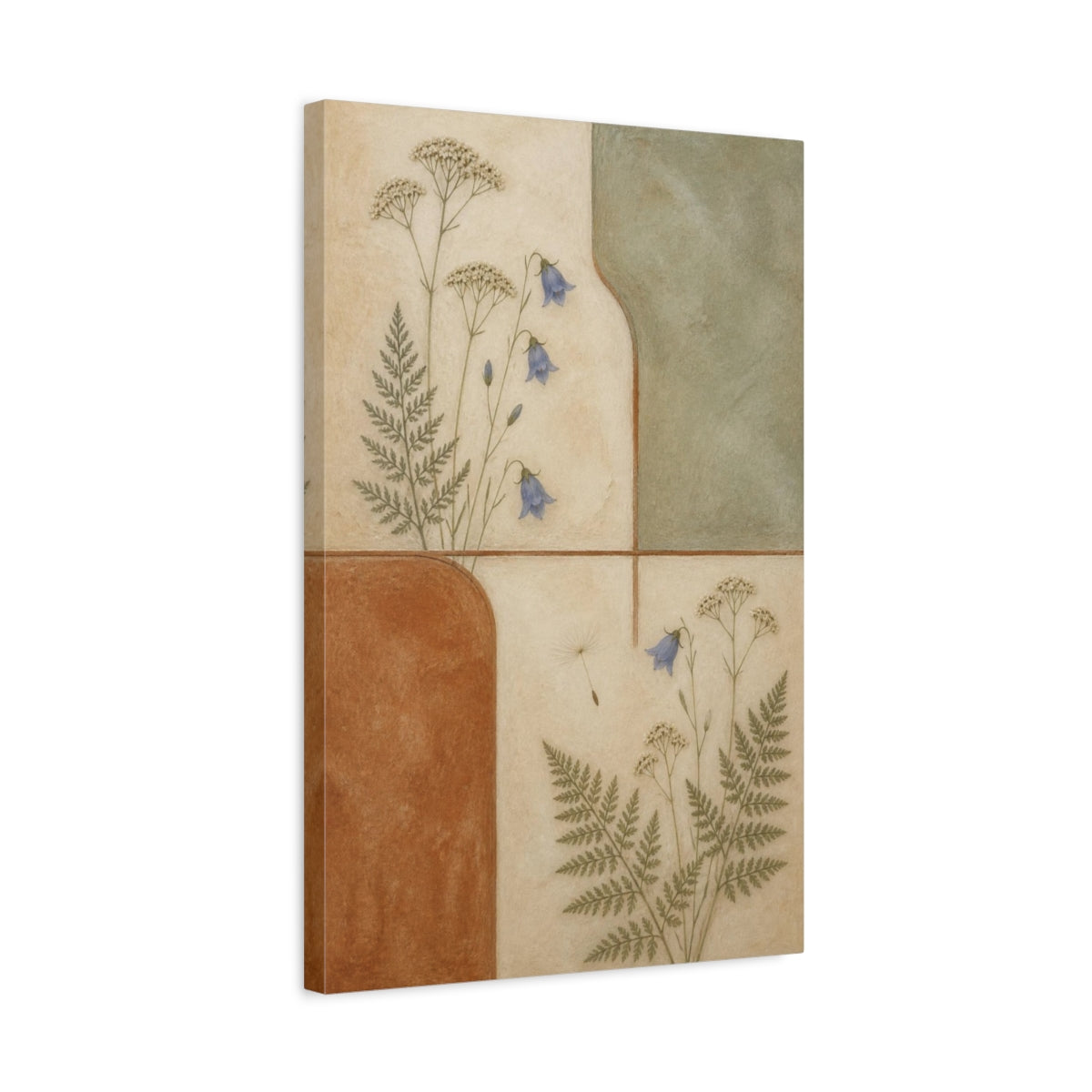 Side Mockup 3. Nordic Harebell Study shown as canvas print
