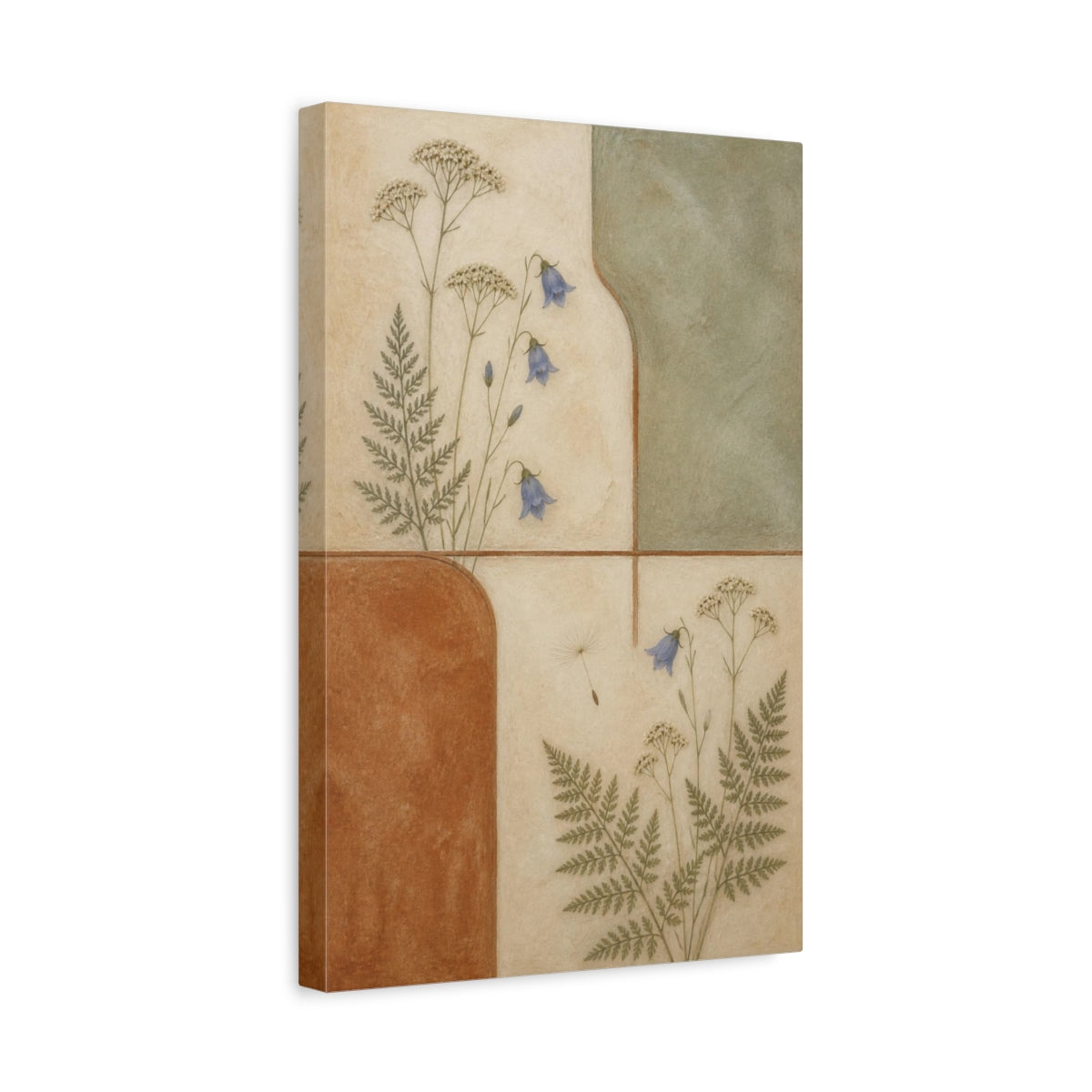 Side Mockup 4. Nordic Harebell Study shown as canvas print