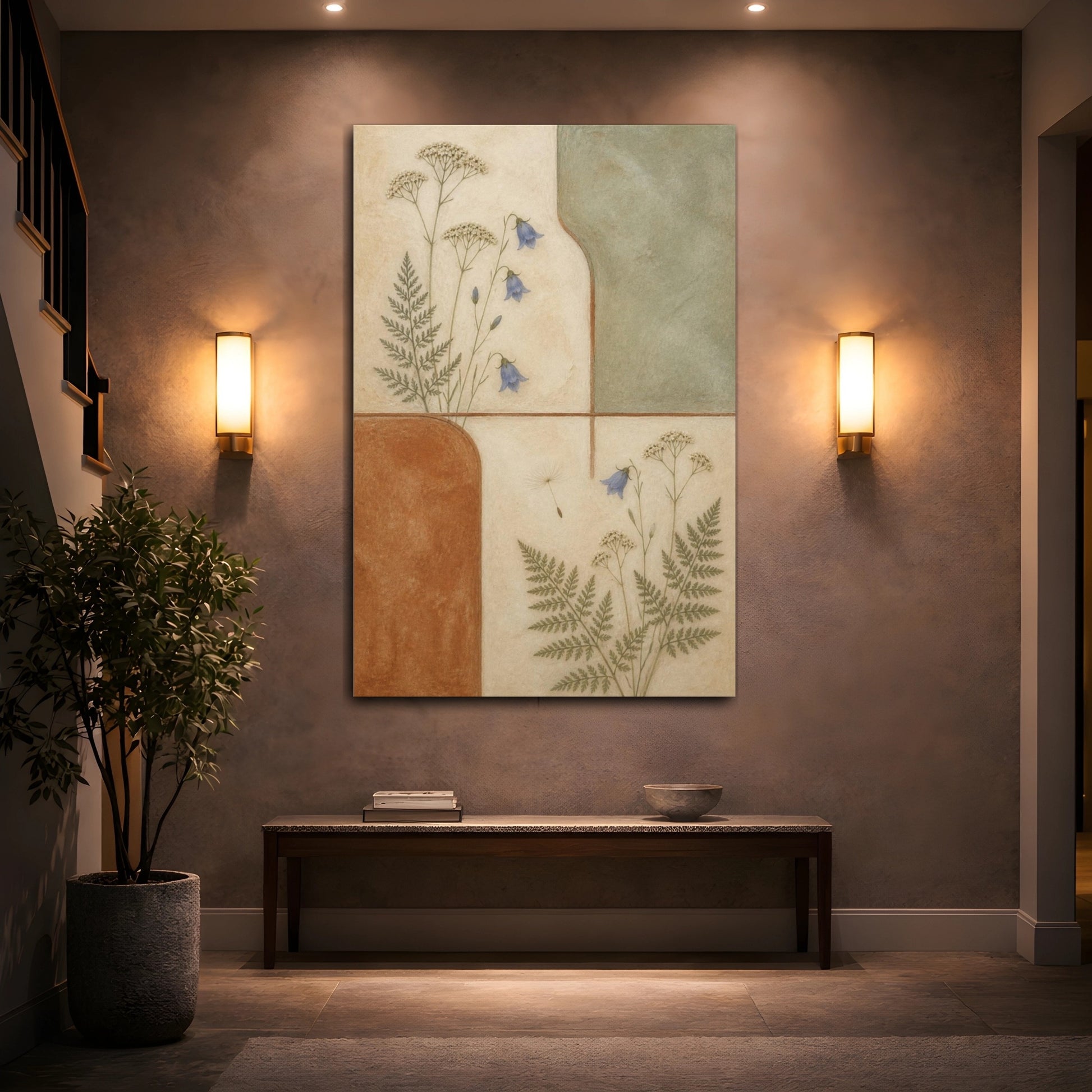 Mockup 2. Nordic Harebell Study shown as canvas print