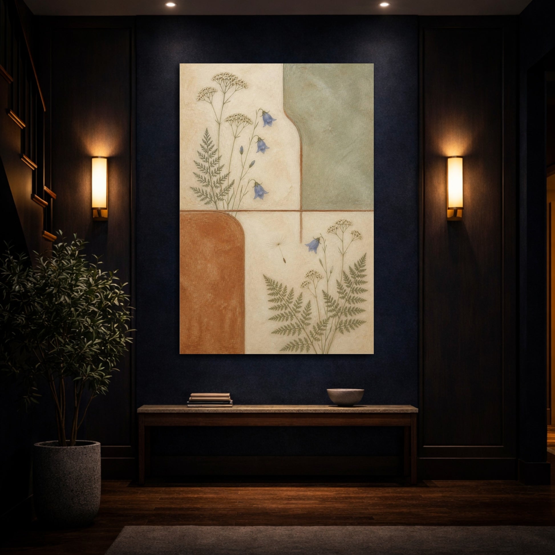 Mockup 4. Nordic Harebell Study shown as canvas print