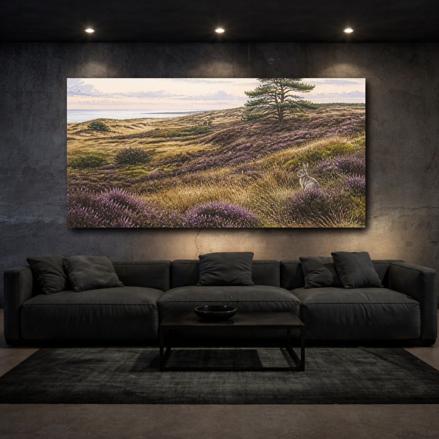 Mockup 3. Nordic Heather Hare shown as canvas print