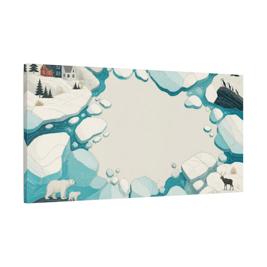 Main Mockup. Nordic Ice Landscape shown as canvas print