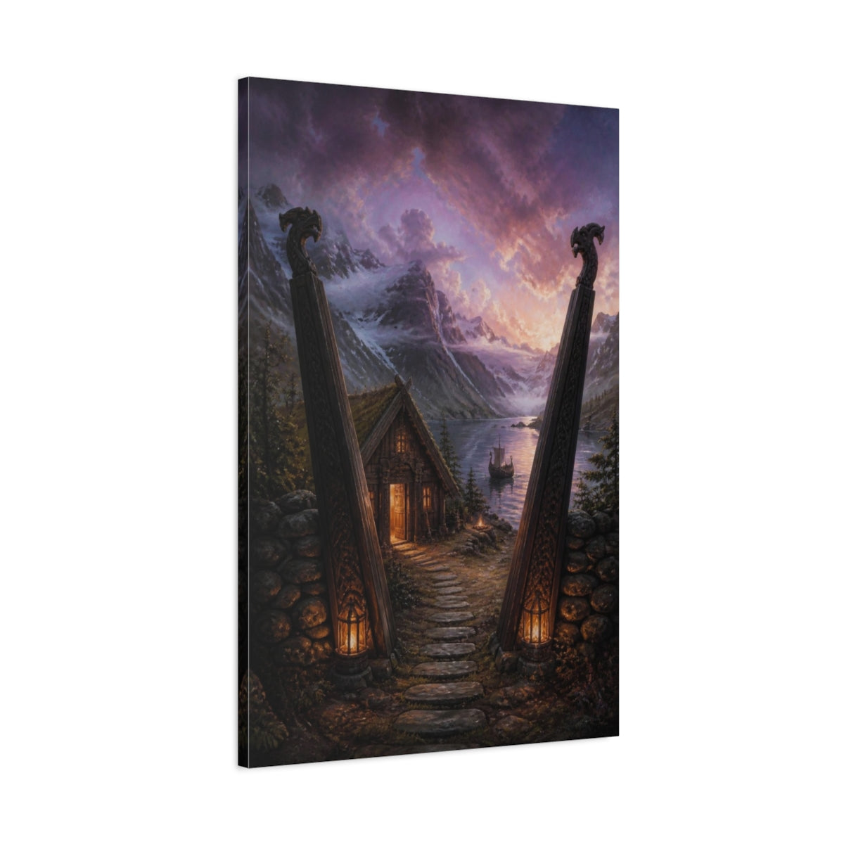 Main Mockup. Nordic Longhouse By Fjord shown as canvas print