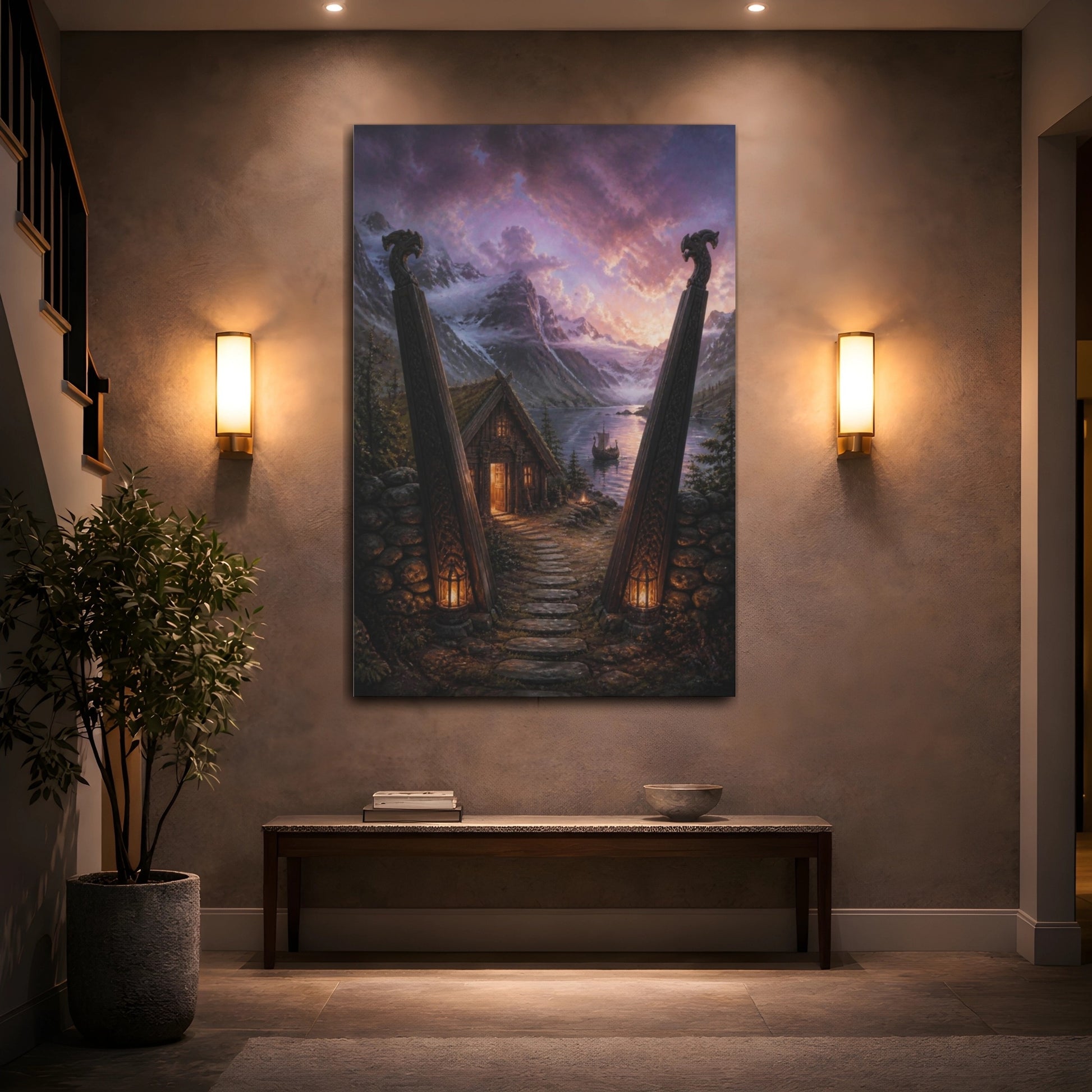 Mockup 2. Nordic Longhouse By Fjord shown as canvas print