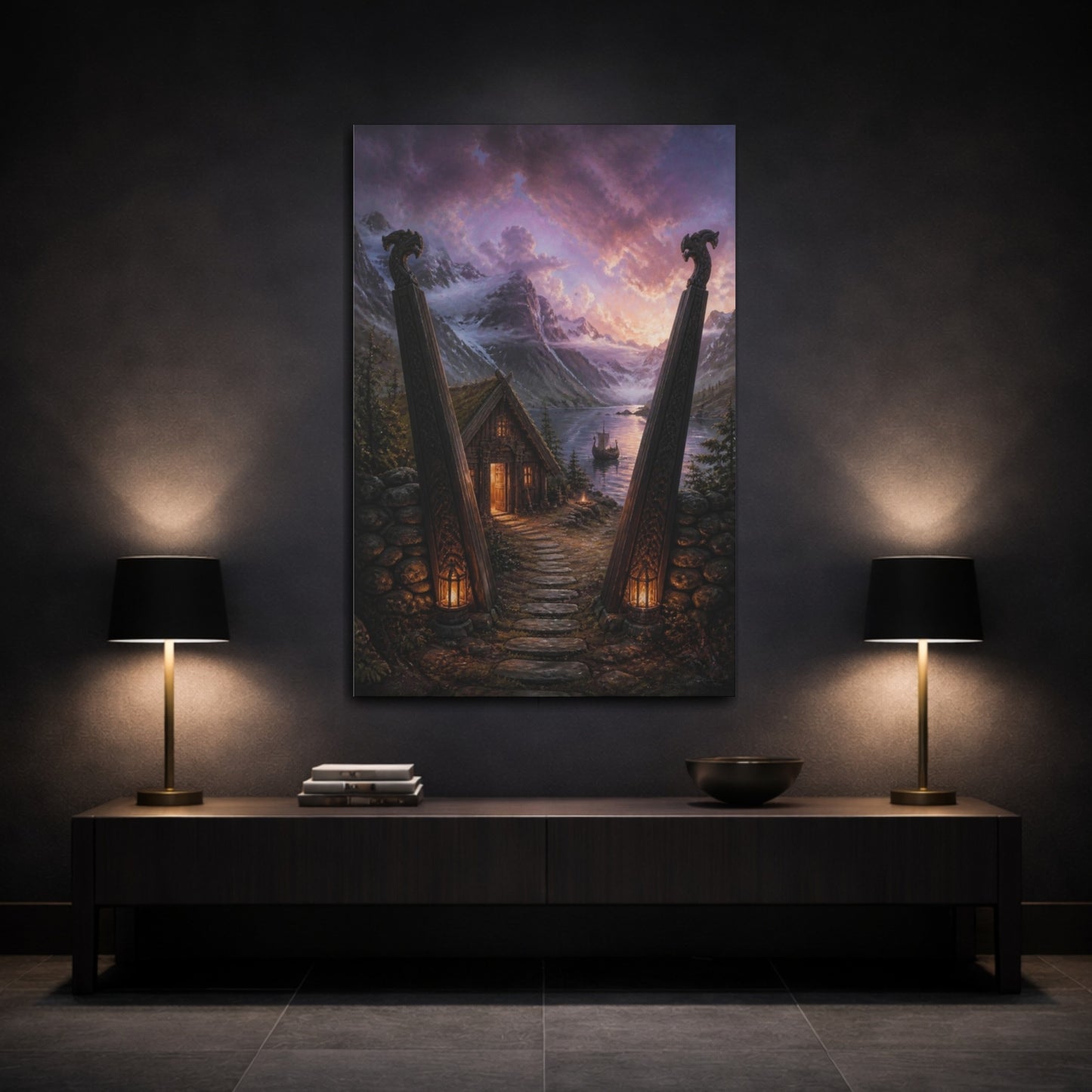 Mockup 3. Nordic Longhouse By Fjord shown as canvas print