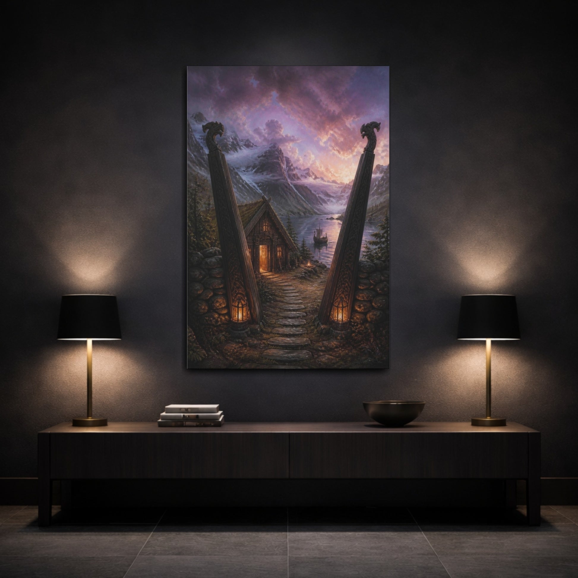 Mockup 3. Nordic Longhouse By Fjord shown as canvas print