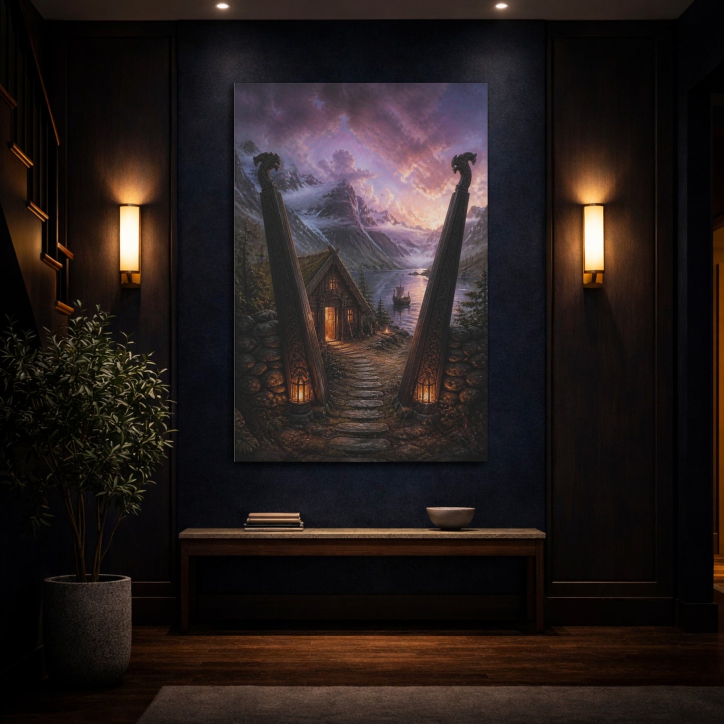 Mockup 4. Nordic Longhouse By Fjord shown as canvas print