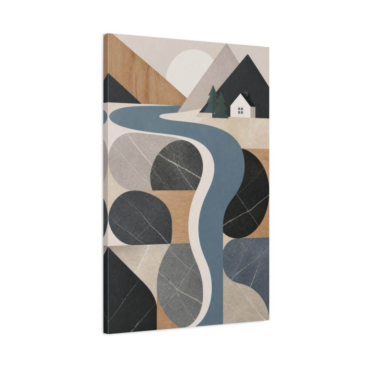 Main Mockup. Nordic River Stones shown as canvas print