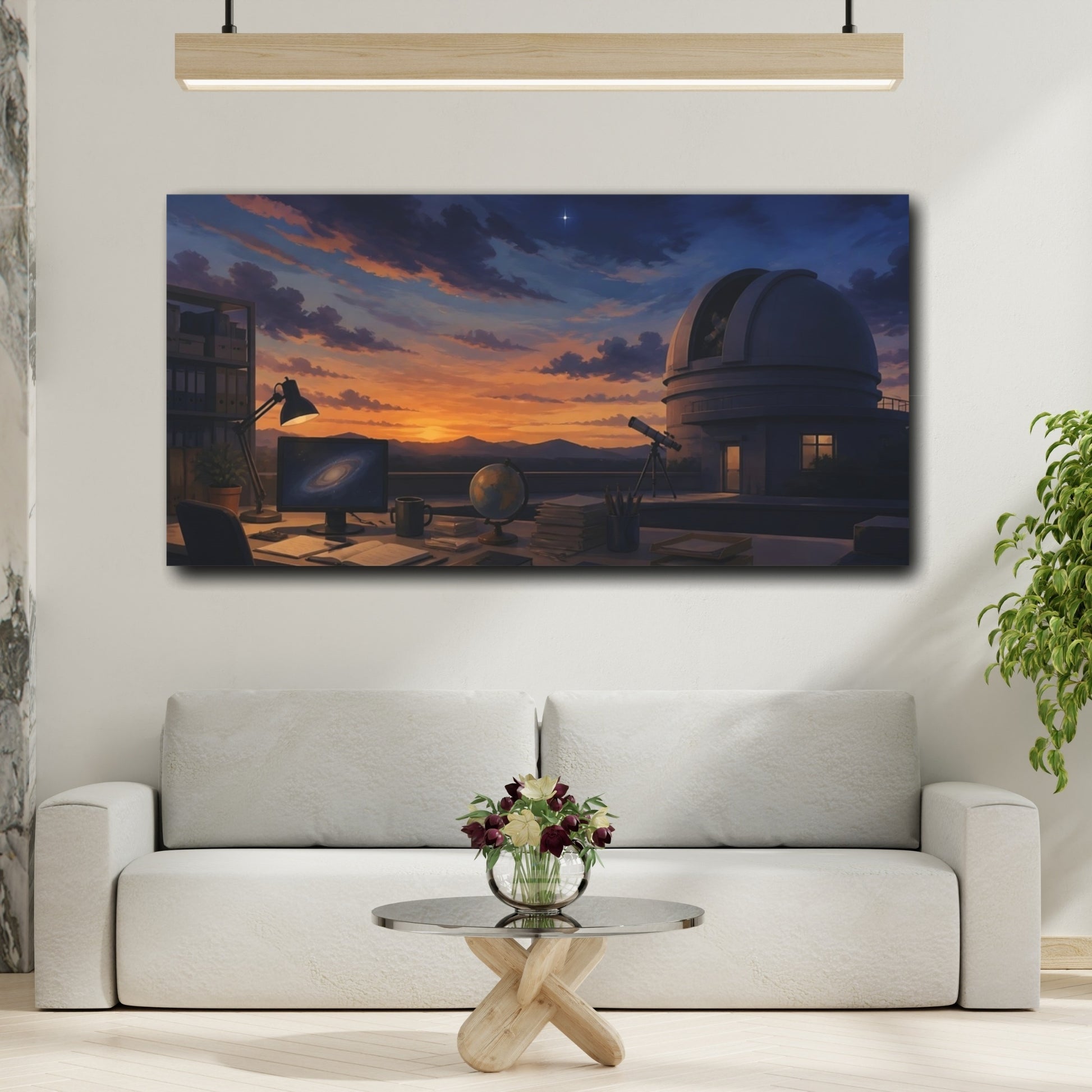 Mockup 2. Observatory At Twilight shown as canvas print