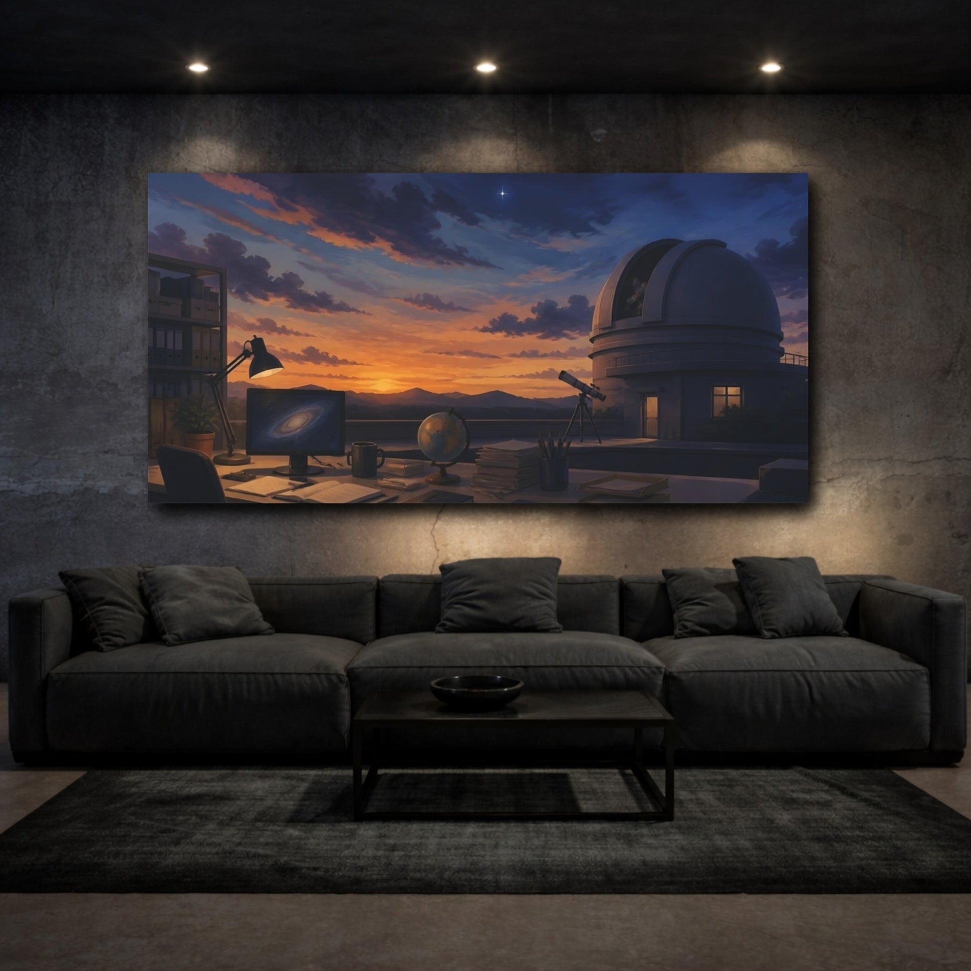 Mockup 3. Observatory At Twilight shown as canvas print