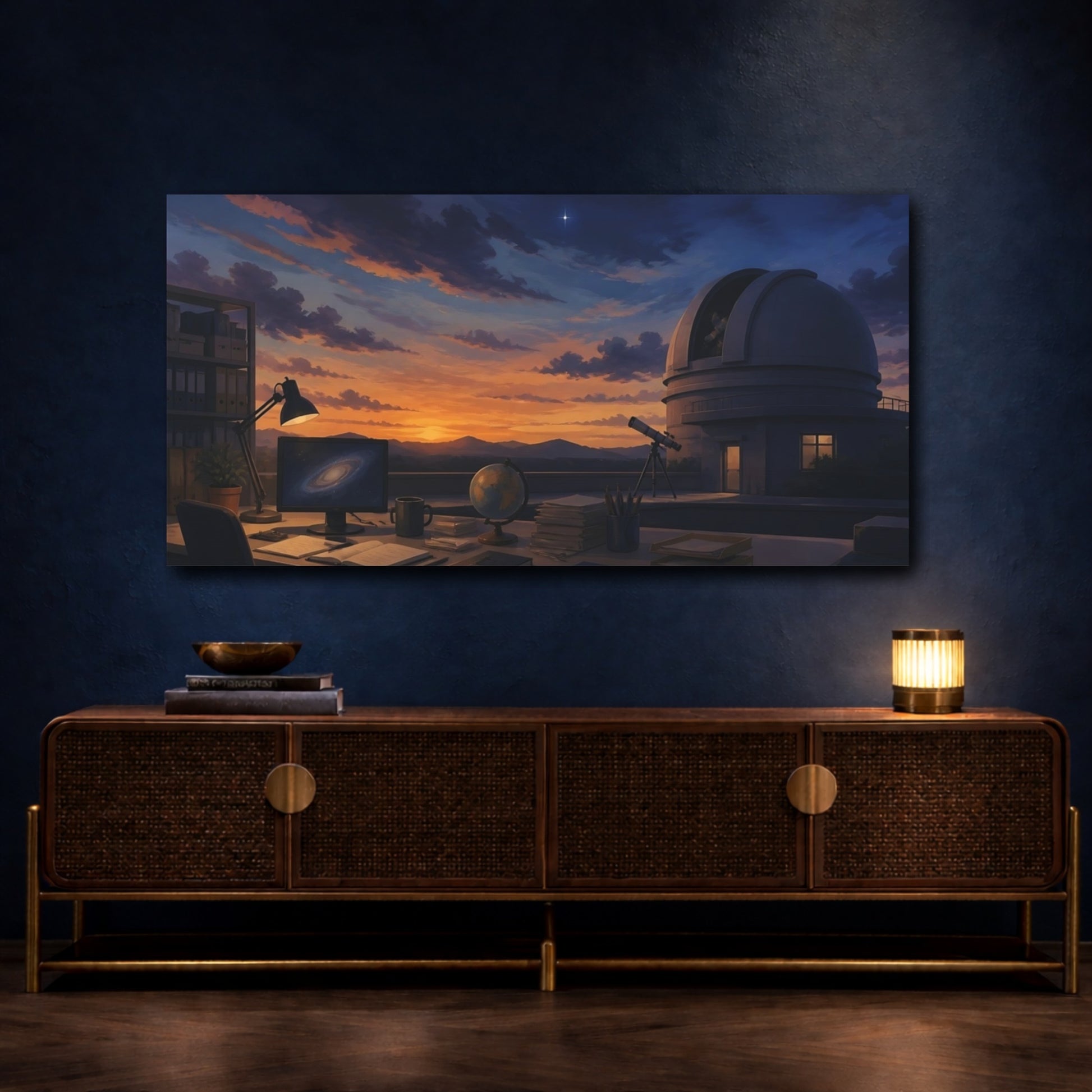 Mockup 4. Observatory At Twilight shown as canvas print