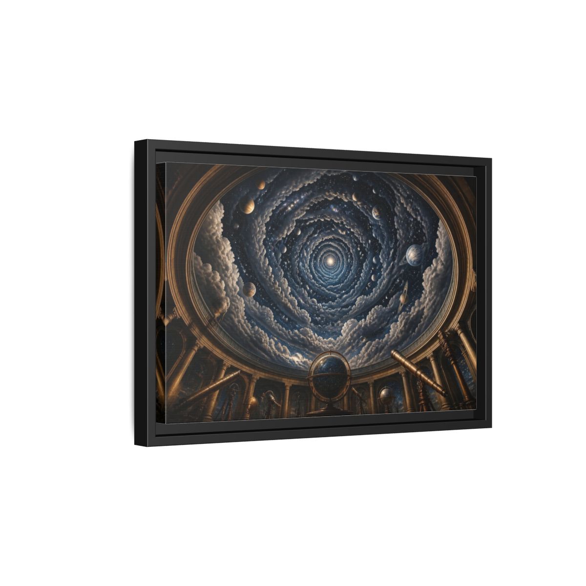 Side Mockup 6. Observatory Dome Illusion shown as framed canvas print