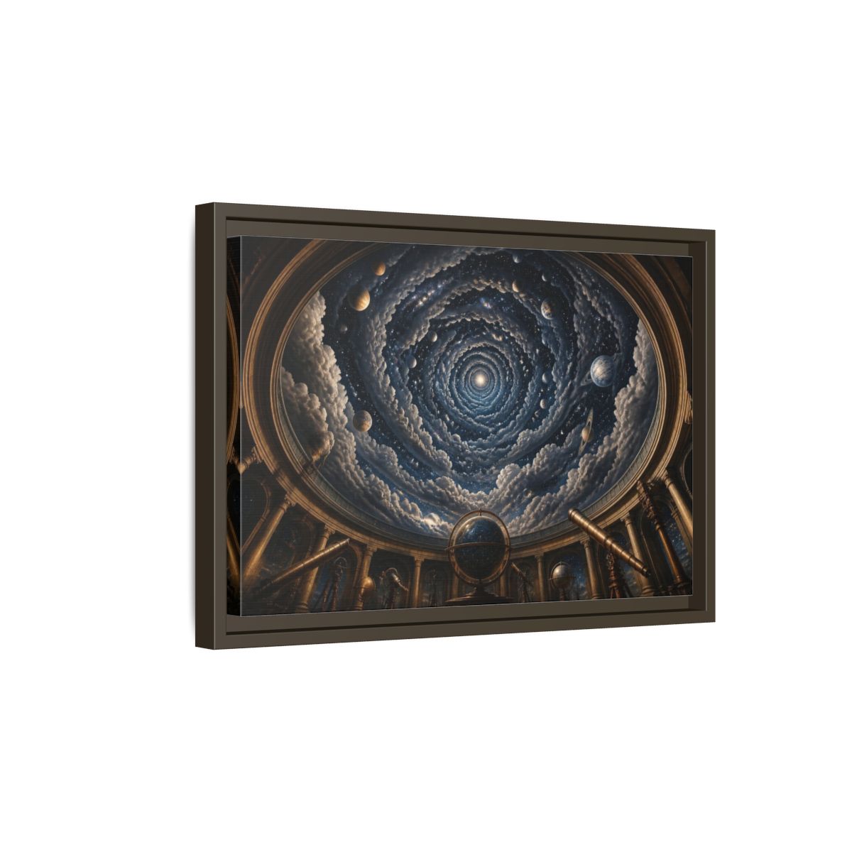 Side Mockup 5. Observatory Dome Illusion shown as framed canvas print