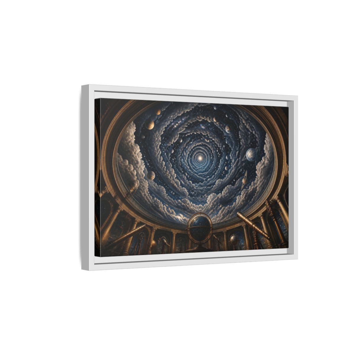 Side Mockup 4. Observatory Dome Illusion shown as framed canvas print