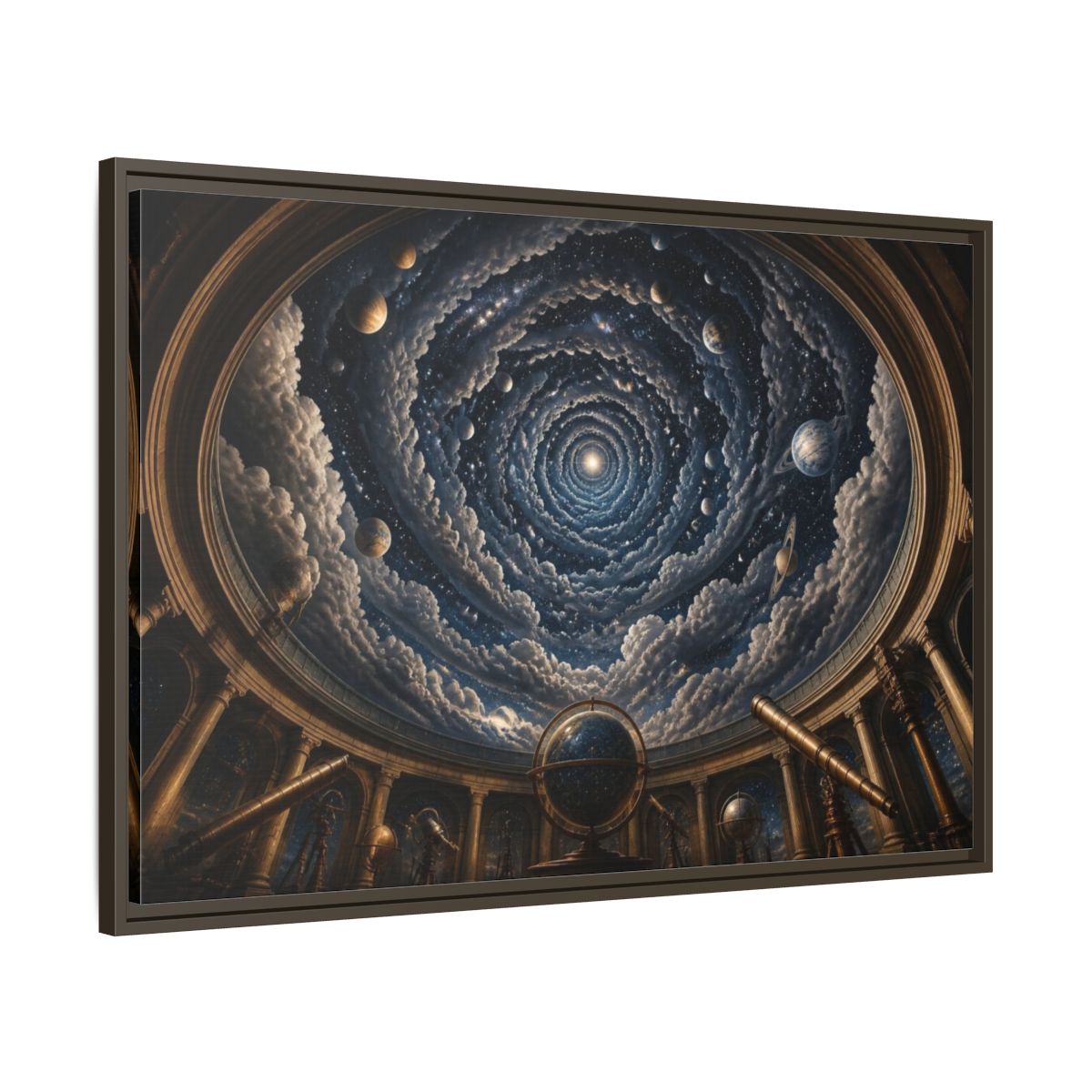 Main Mockup. Observatory Dome Illusion shown as framed canvas print