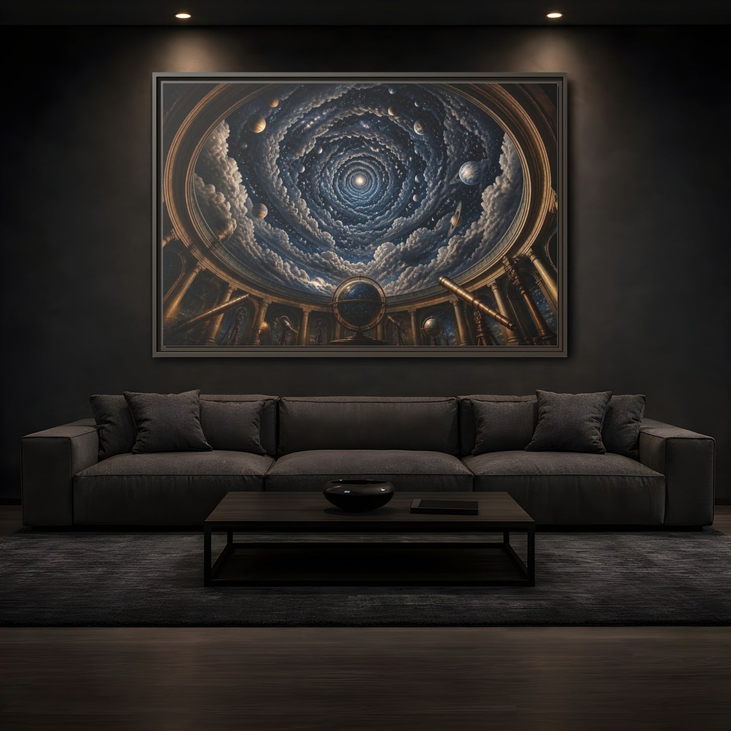 Mockup 3. Observatory Dome Illusion shown as framed canvas print