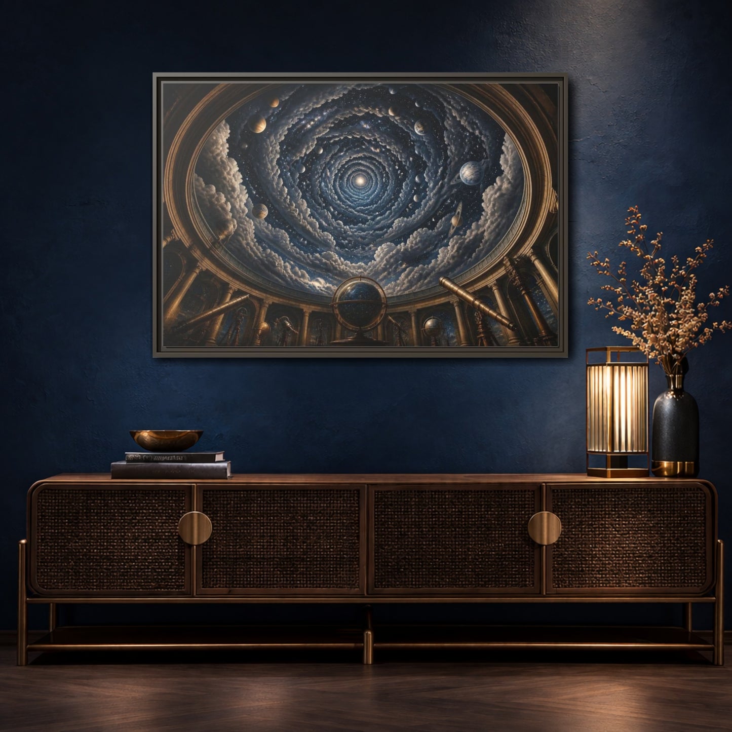 Mockup 4. Observatory Dome Illusion shown as framed canvas print