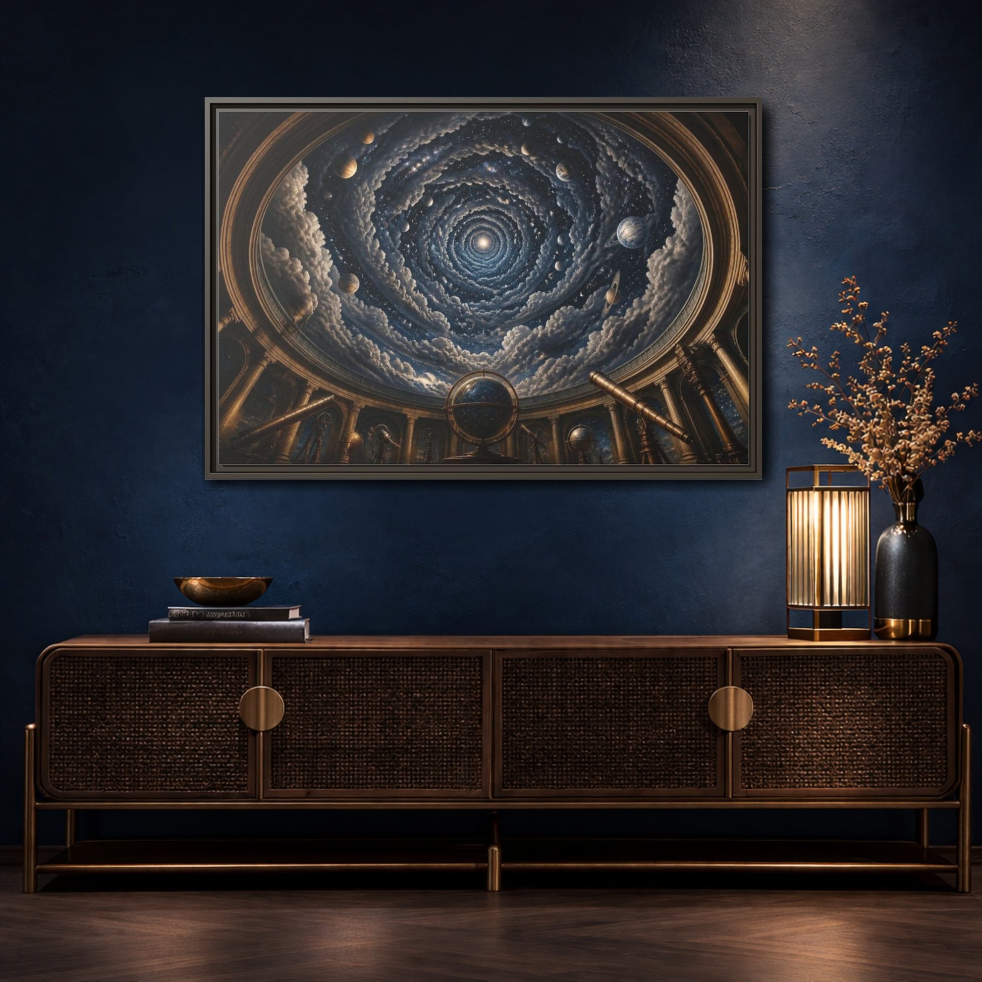 Mockup 4. Observatory Dome Illusion shown as framed canvas print