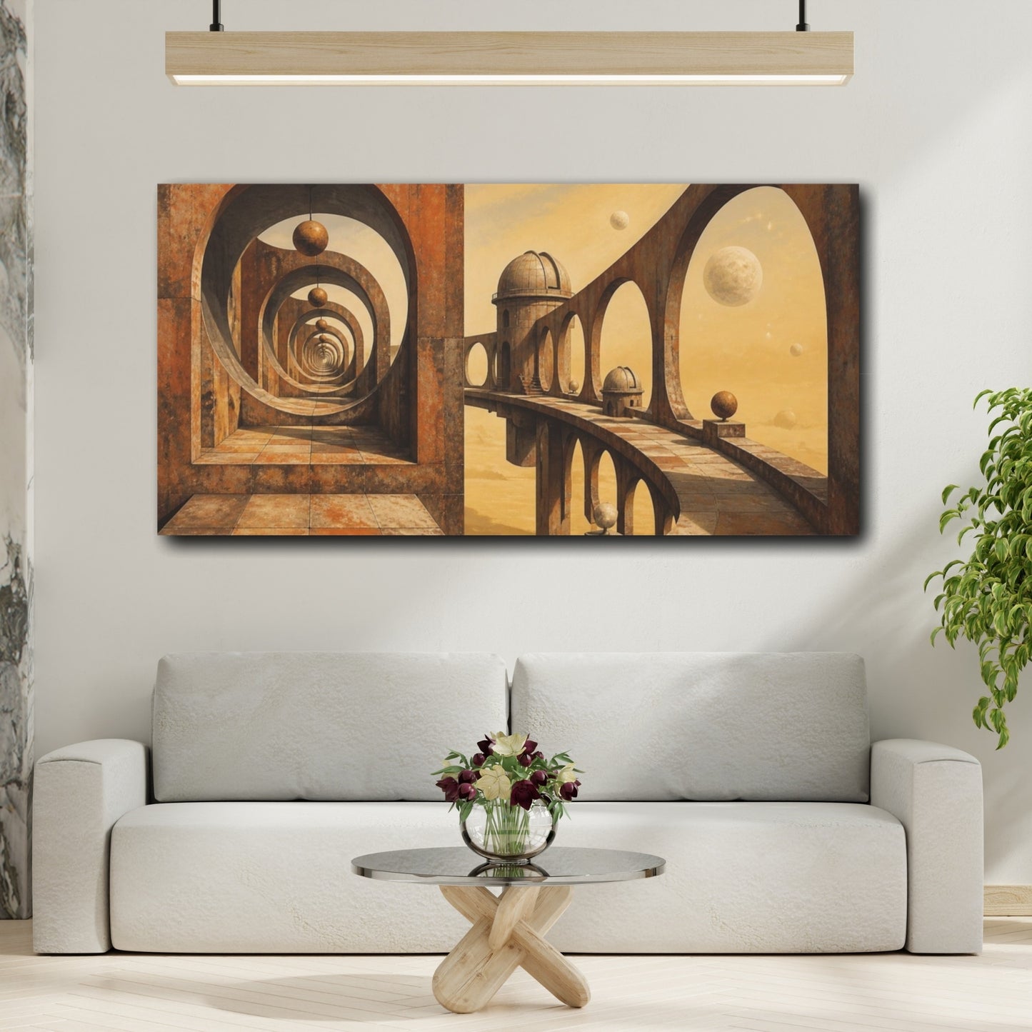 Mockup 2. Observatory Illusion Arches shown as canvas print