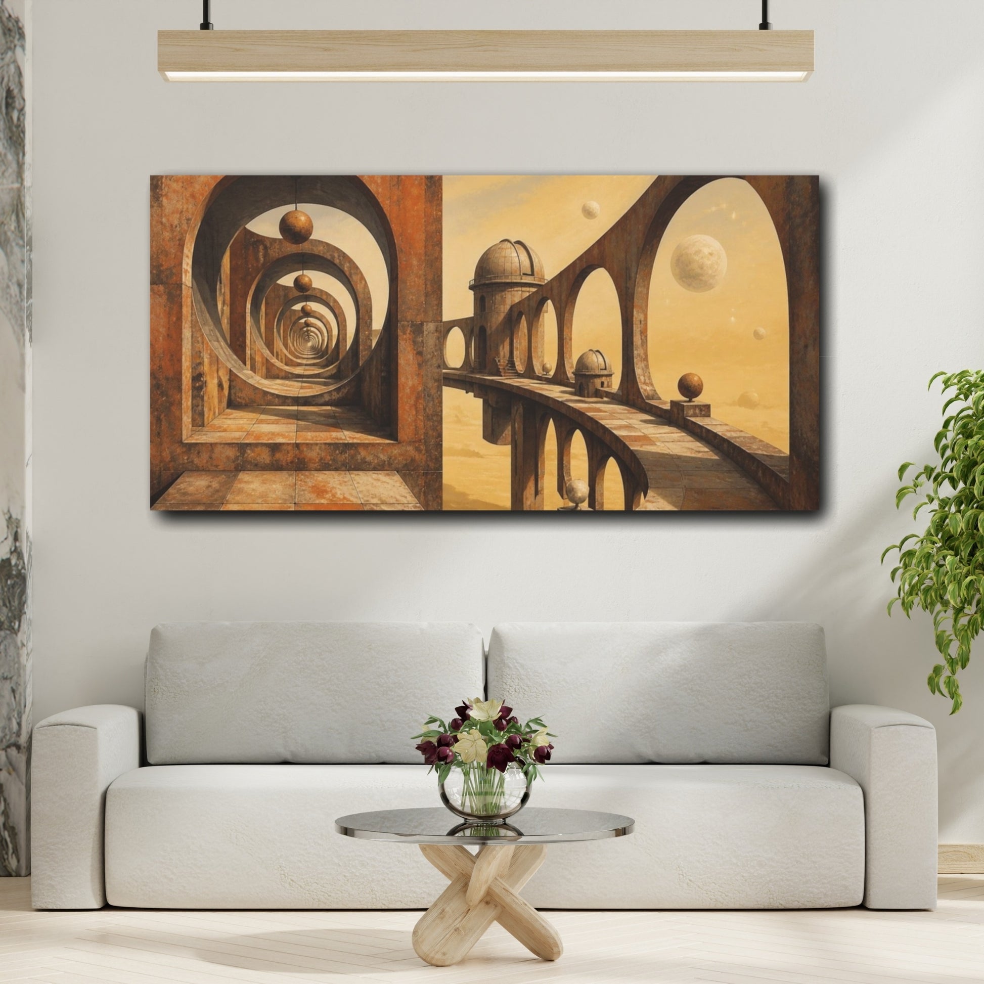 Mockup 2. Observatory Illusion Arches shown as canvas print