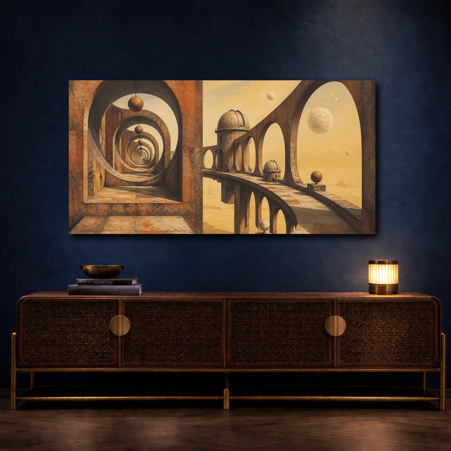 Mockup 4. Observatory Illusion Arches shown as canvas print