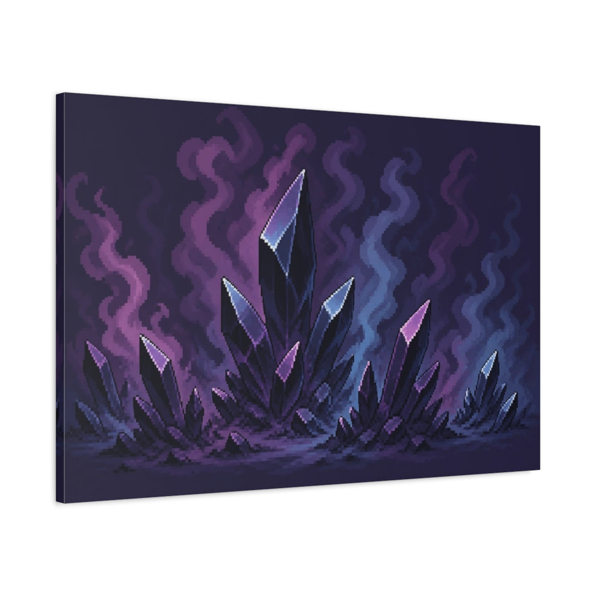 Main Mockup. Obsidian Crystal Cluster shown as canvas print