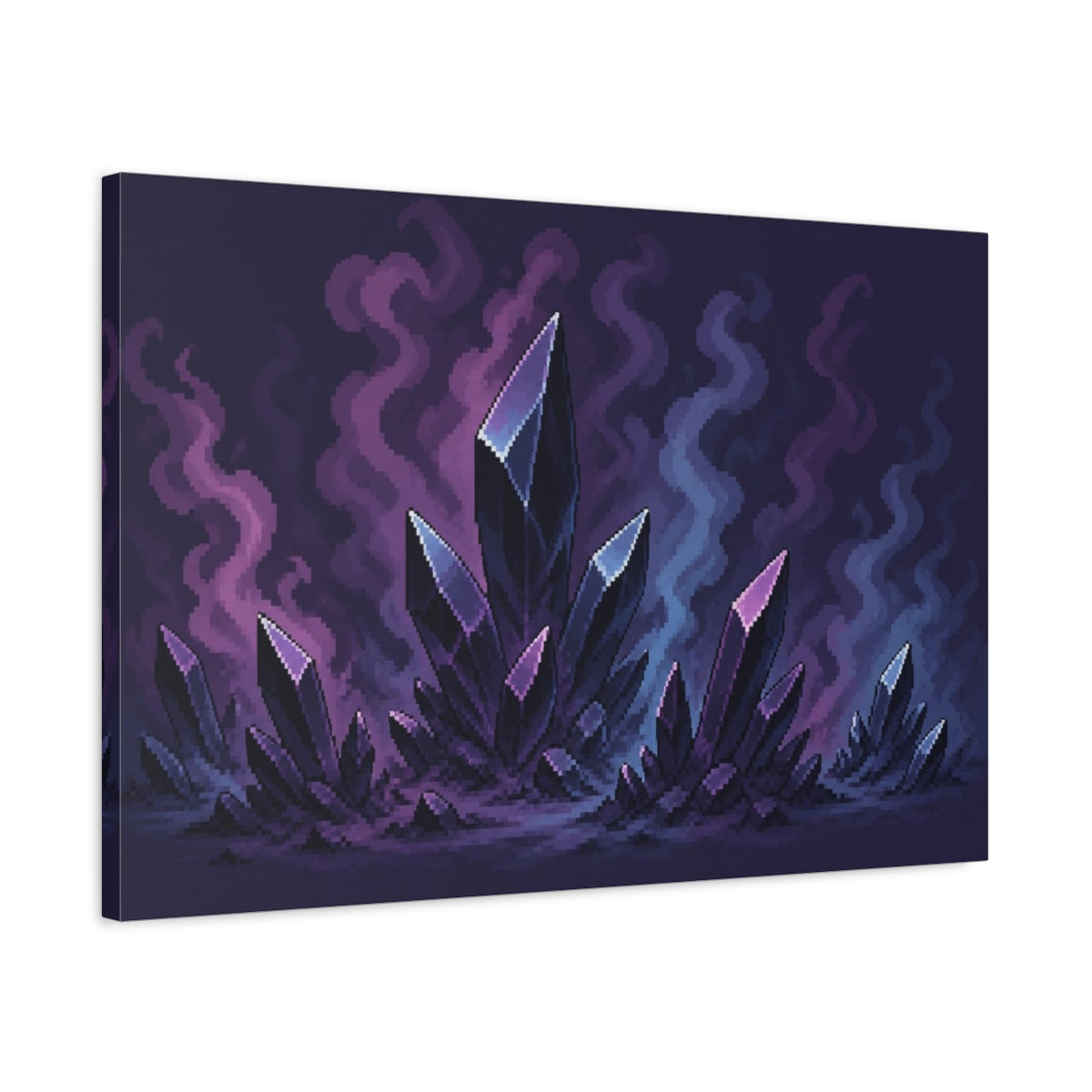 Side Mockup 2. Obsidian Crystal Cluster shown as canvas print
