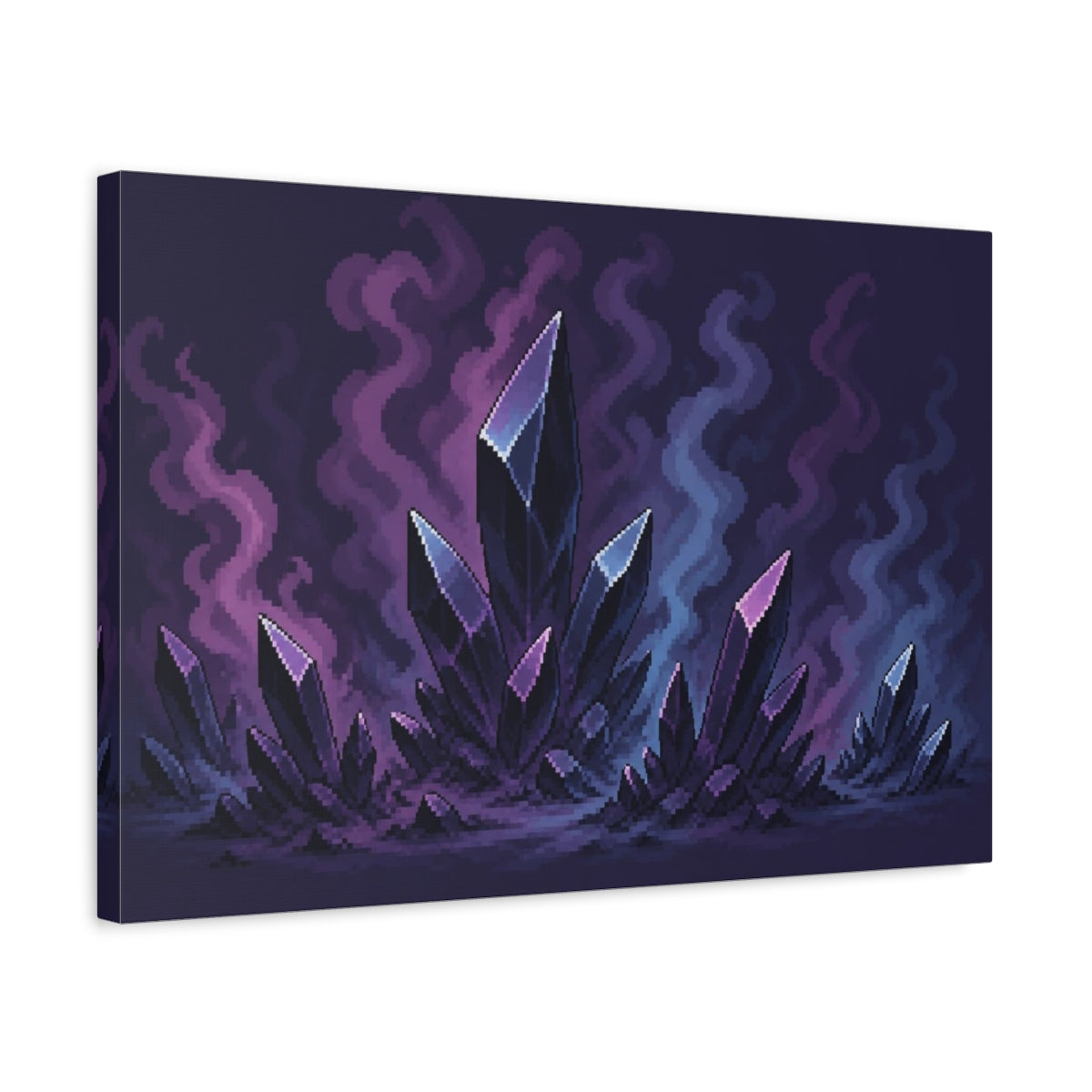 Side Mockup 3. Obsidian Crystal Cluster shown as canvas print