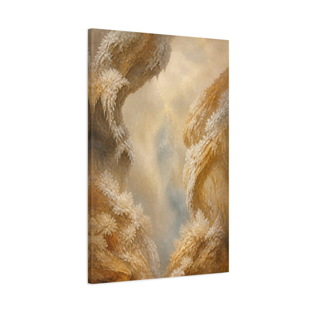 Main Mockup. Ochre Crystal Clusters shown as canvas print