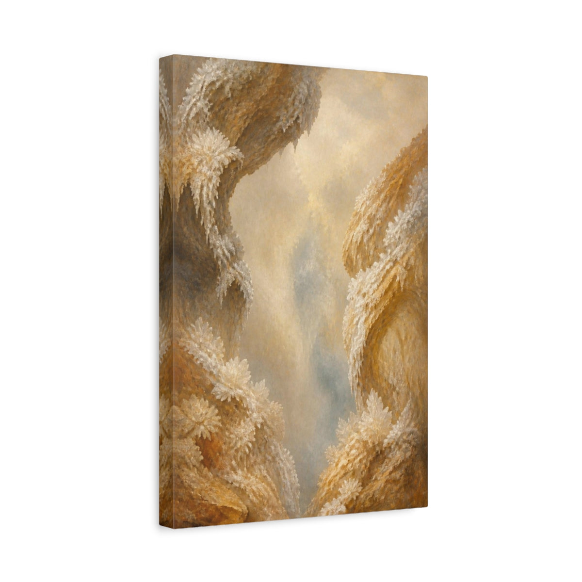 Side Mockup 4. Ochre Crystal Clusters shown as canvas print