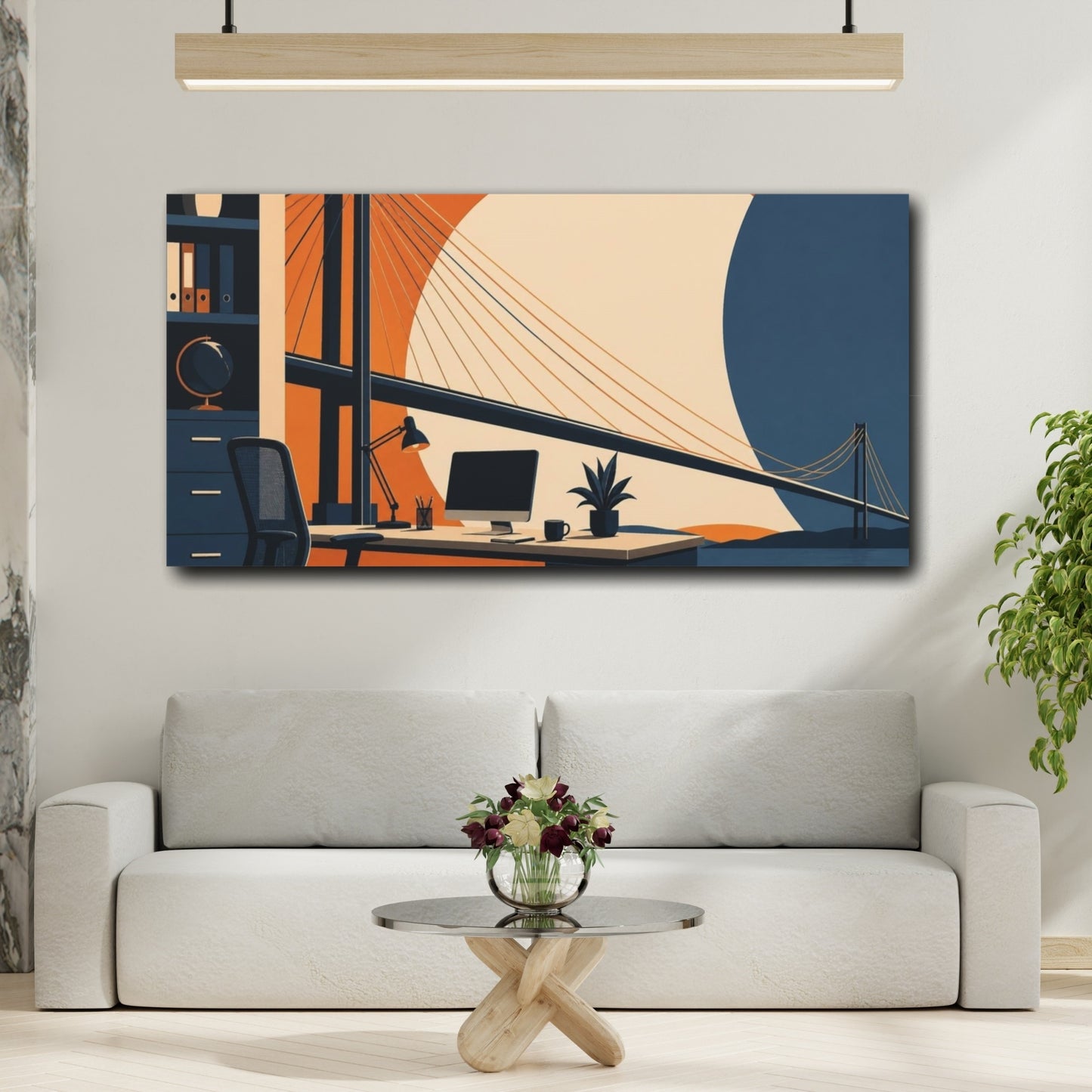 Mockup 2. Office Bridge View shown as canvas print