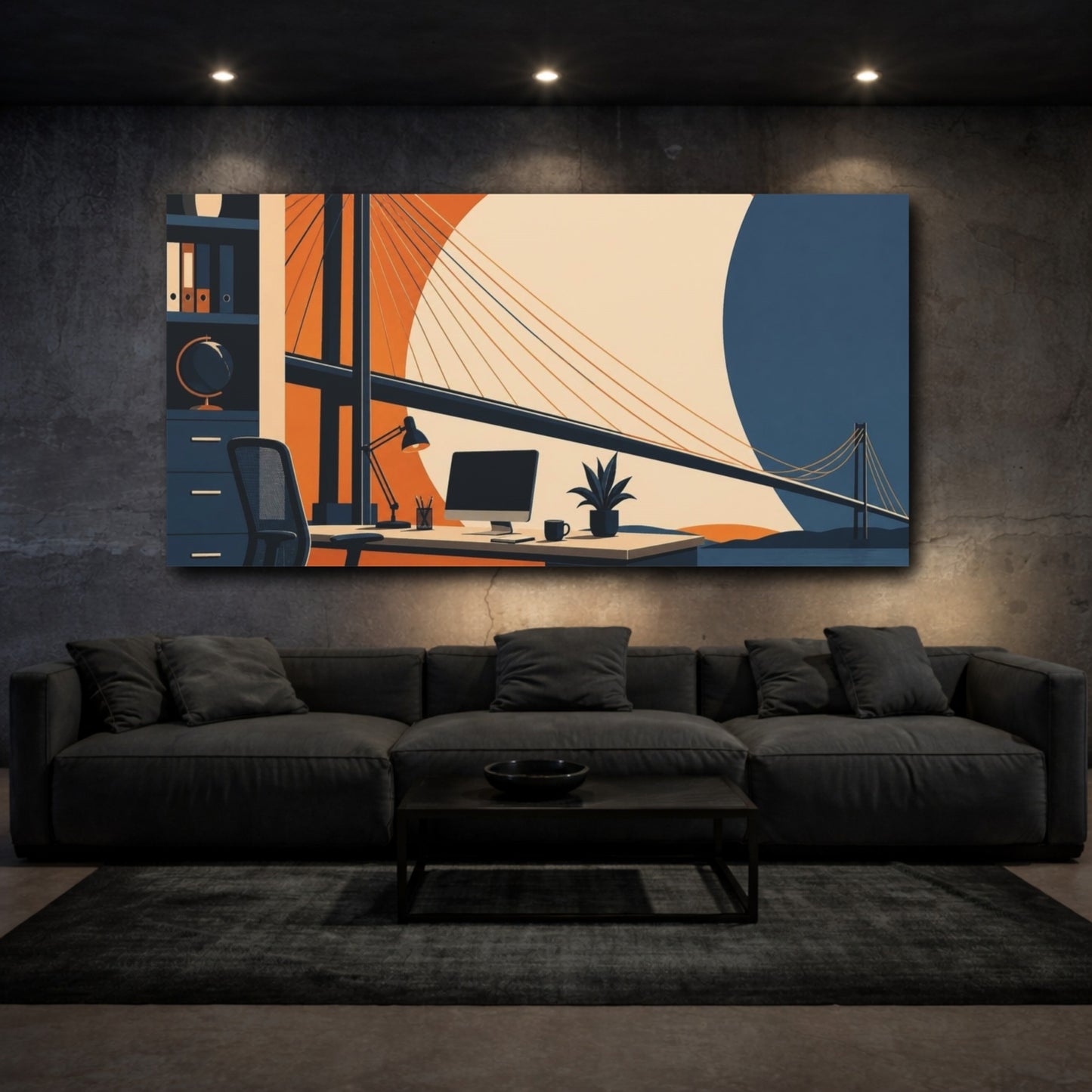Mockup 3. Office Bridge View shown as canvas print