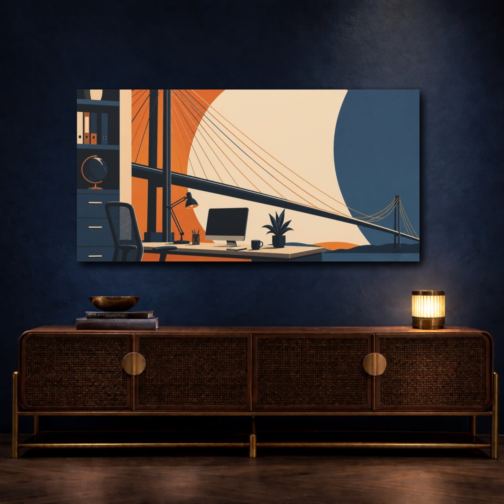 Mockup 4. Office Bridge View shown as canvas print