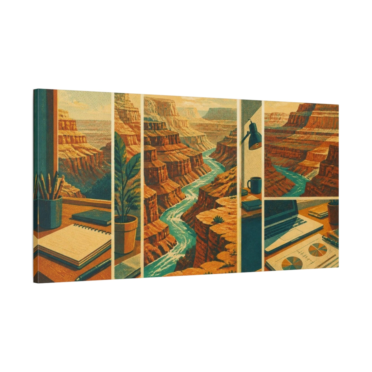 Main Mockup. Office Canyon View shown as canvas print