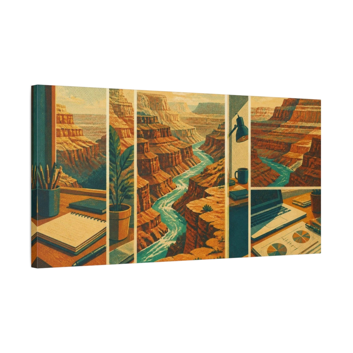 Side Mockup 1. Office Canyon View shown as canvas print