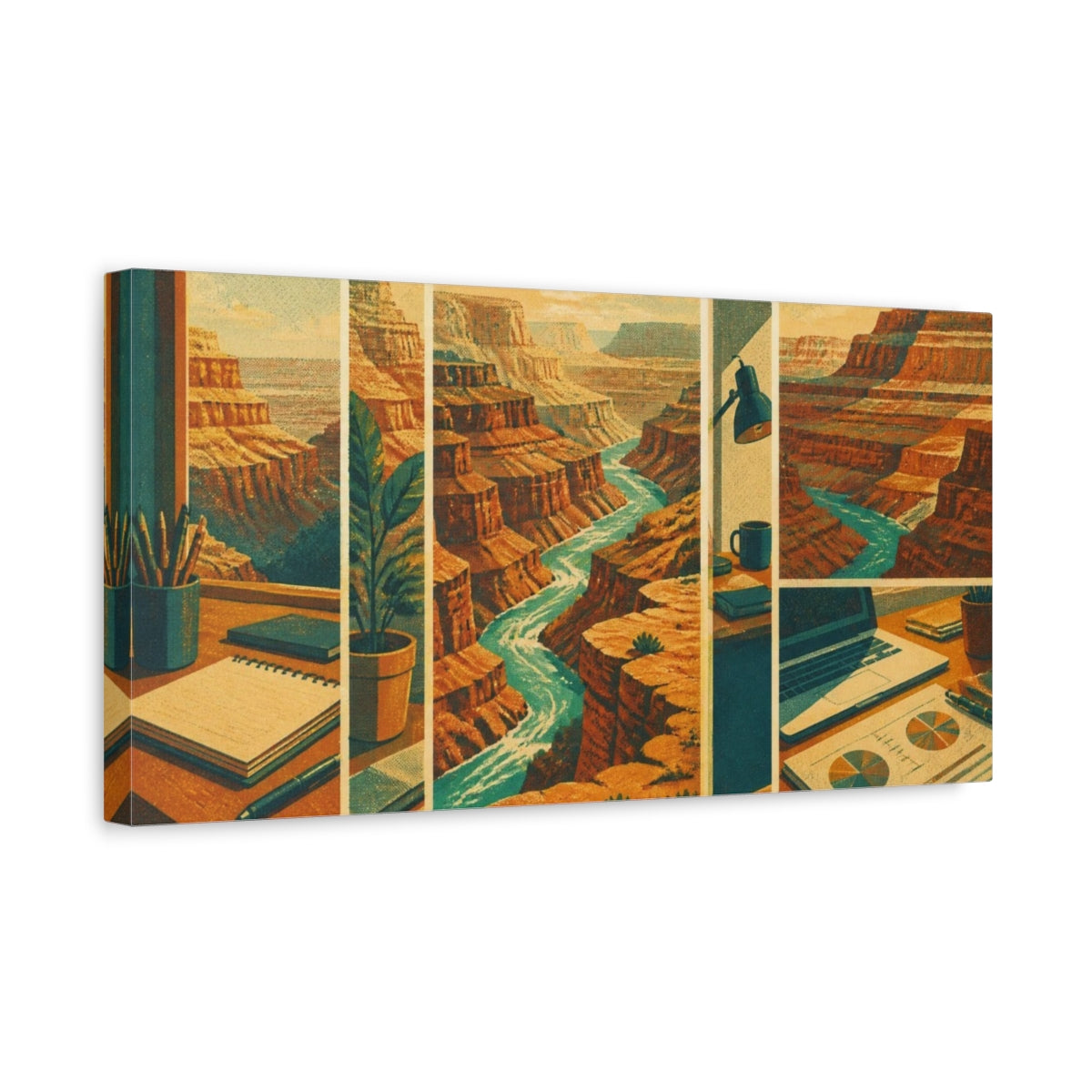 Side Mockup 3. Office Canyon View shown as canvas print